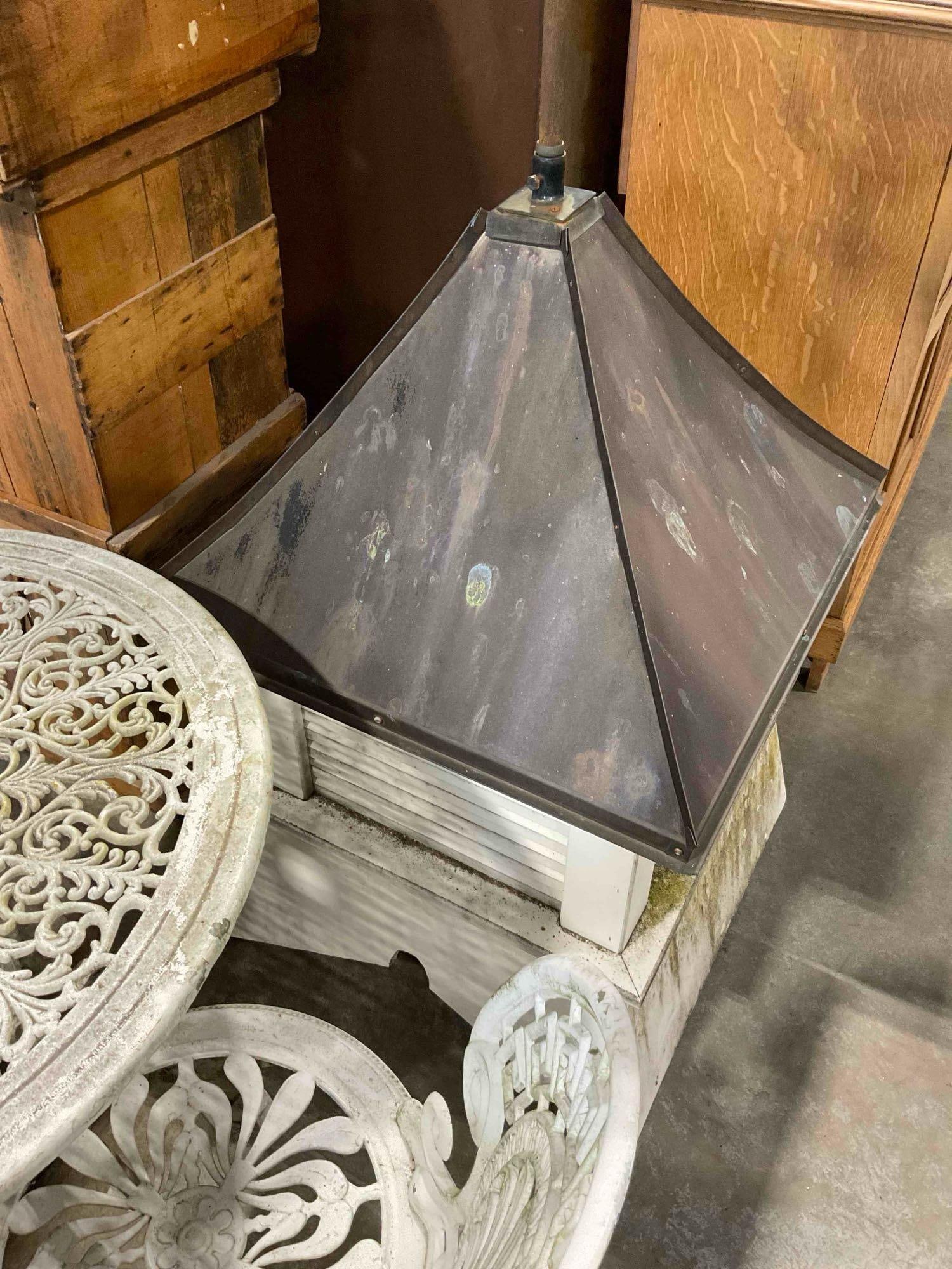 Accentua White Vinyl & Black Aluminum Ozark Cupola w/ Brass Toned Eagle Weather Vane. - 5