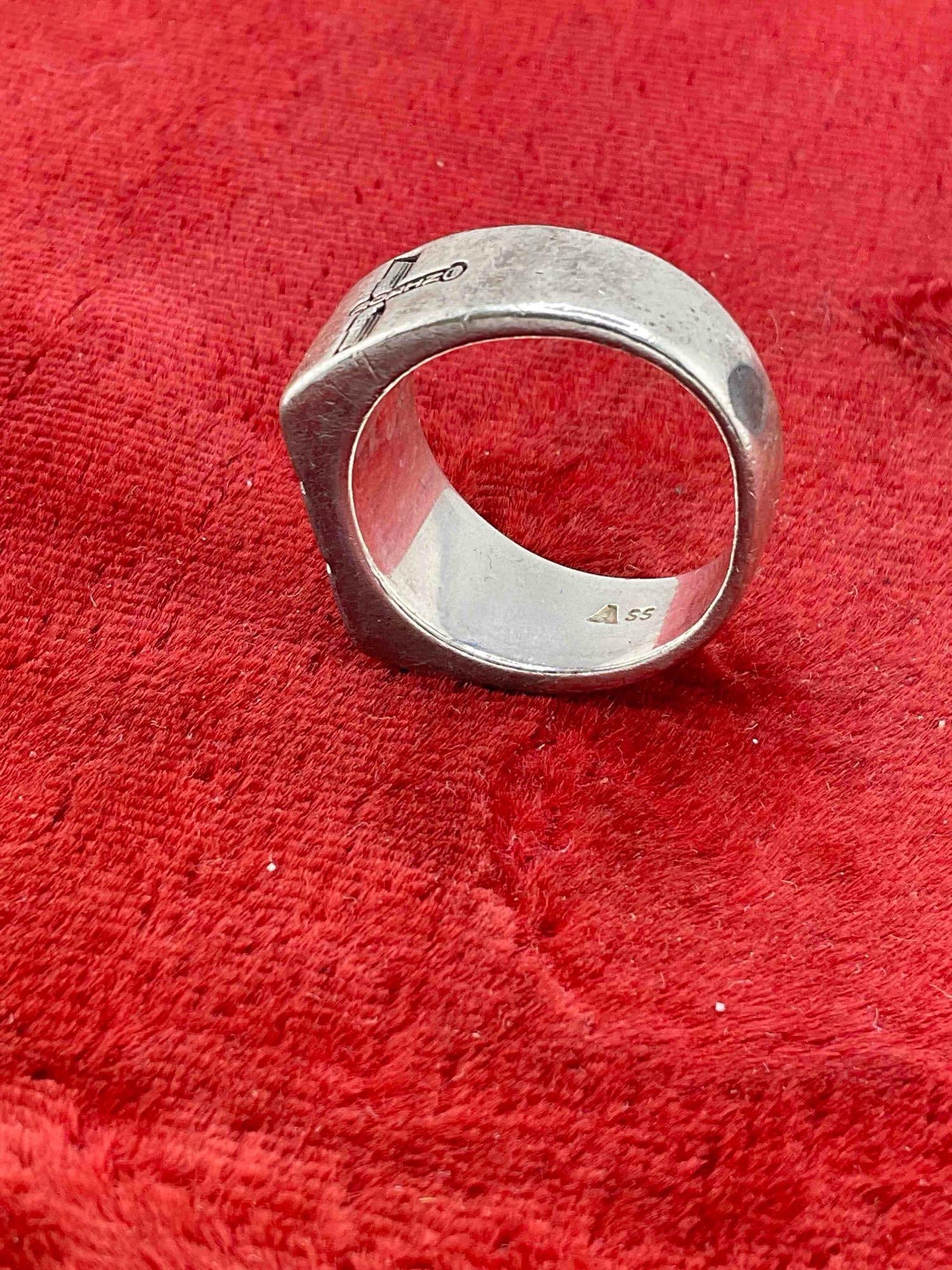 Vintage Boeing Employee Ring w/ Sterling Silver Band, Gold Accent & Diamond Toned Settings. - 4