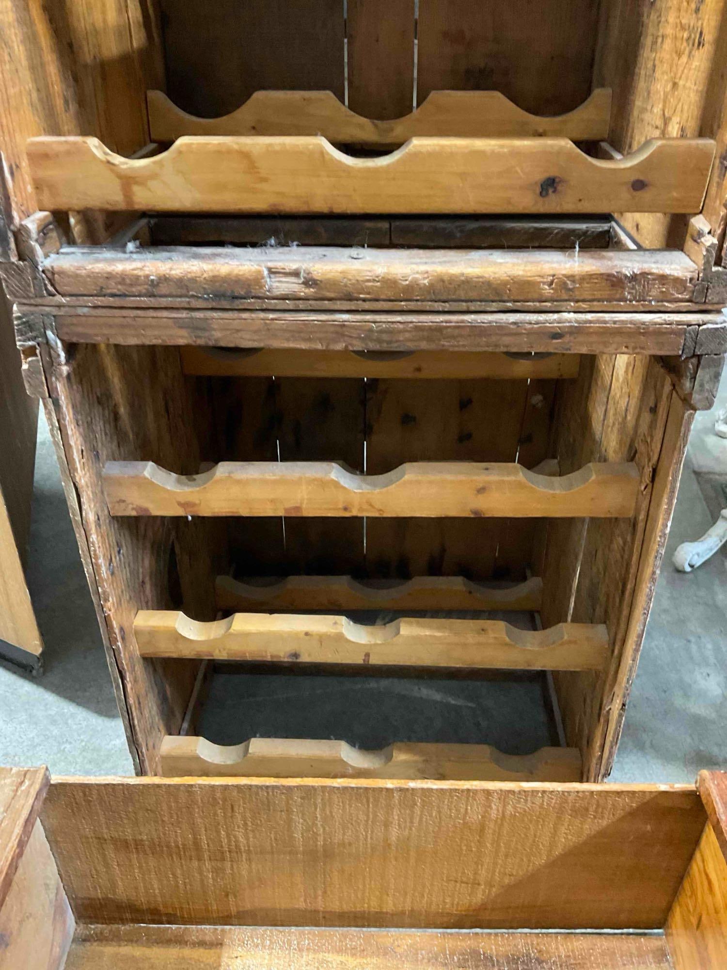 Wooden Wine Rack Constructed of Repurposed Antique/Vintage Crates & Wooden Box. See pics. - 5