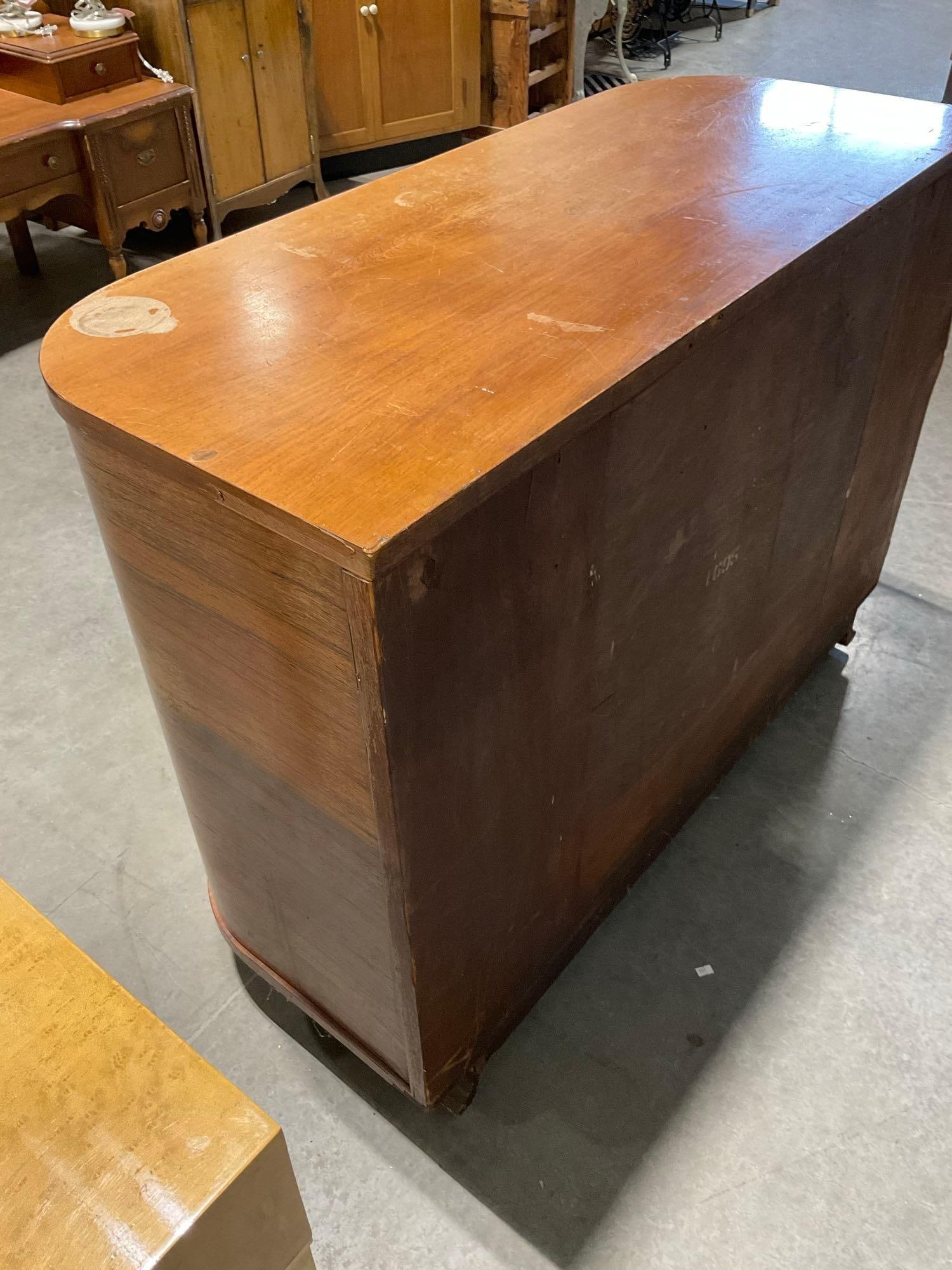 Vintage Saginaw Furni. Co. Art Deco Waterfall Style Dresser/Cabinet w/ side doors in poor/fair cond - 7