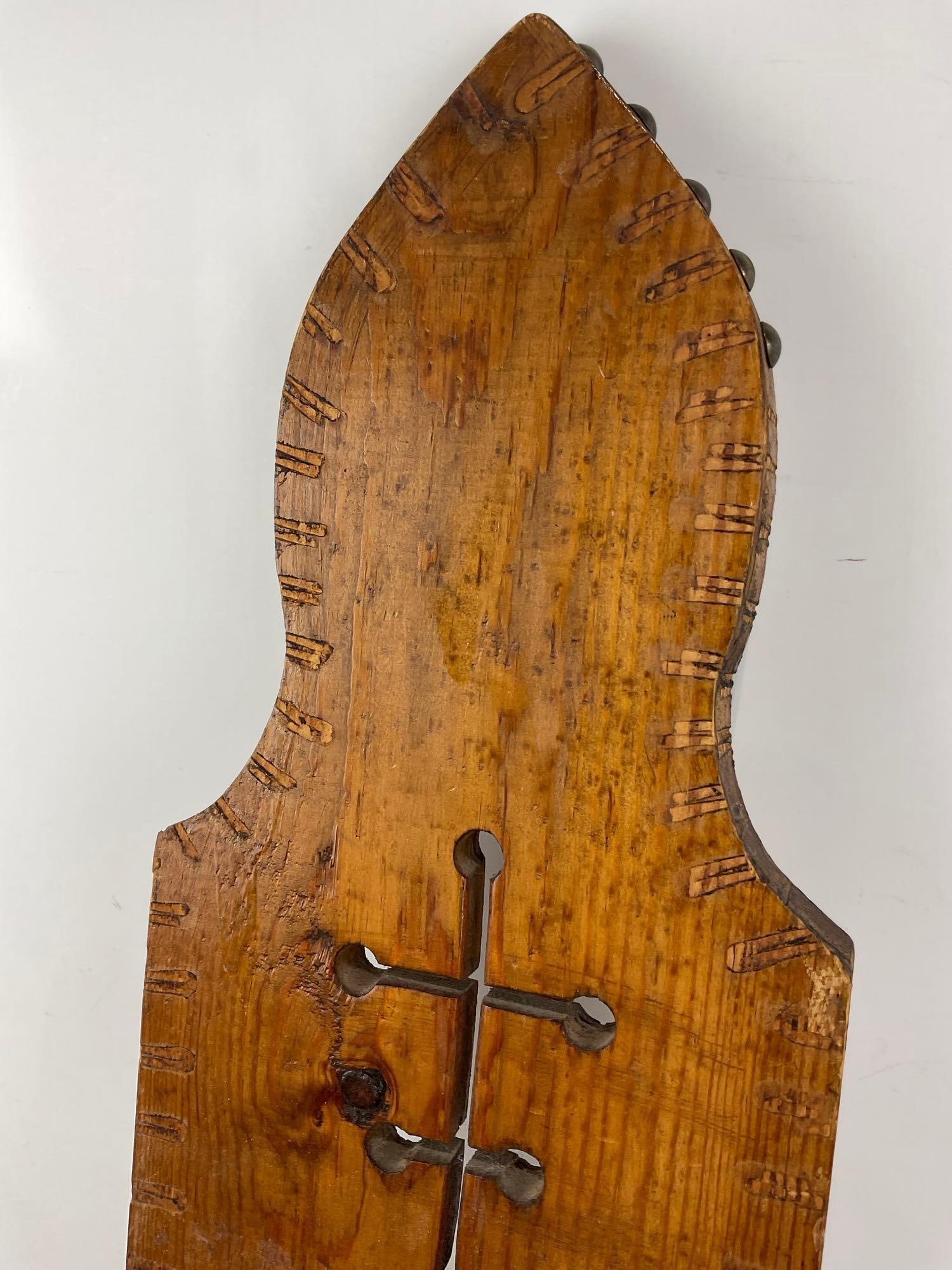Antique Seat Back of Birthing Chair, w/Cross cutout, 28x8x3 inches - 2