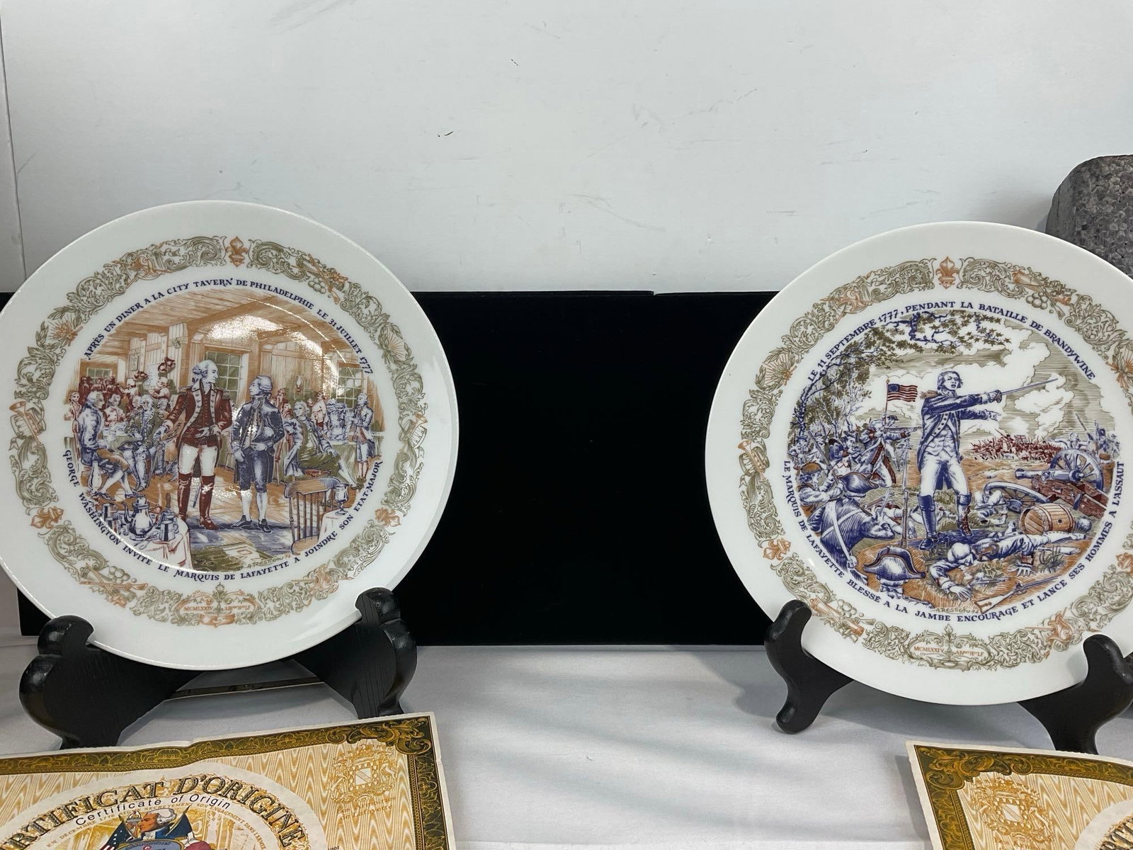 Set of 7 Commemorative Plates, Lafayette Legacy Collection by DArceau Limoges - 2