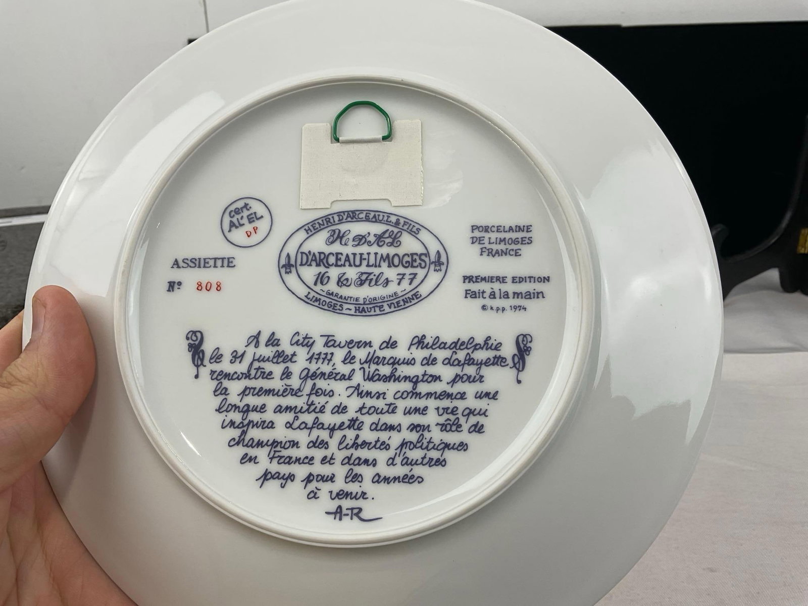 Set of 7 Commemorative Plates, Lafayette Legacy Collection by DArceau Limoges - 4