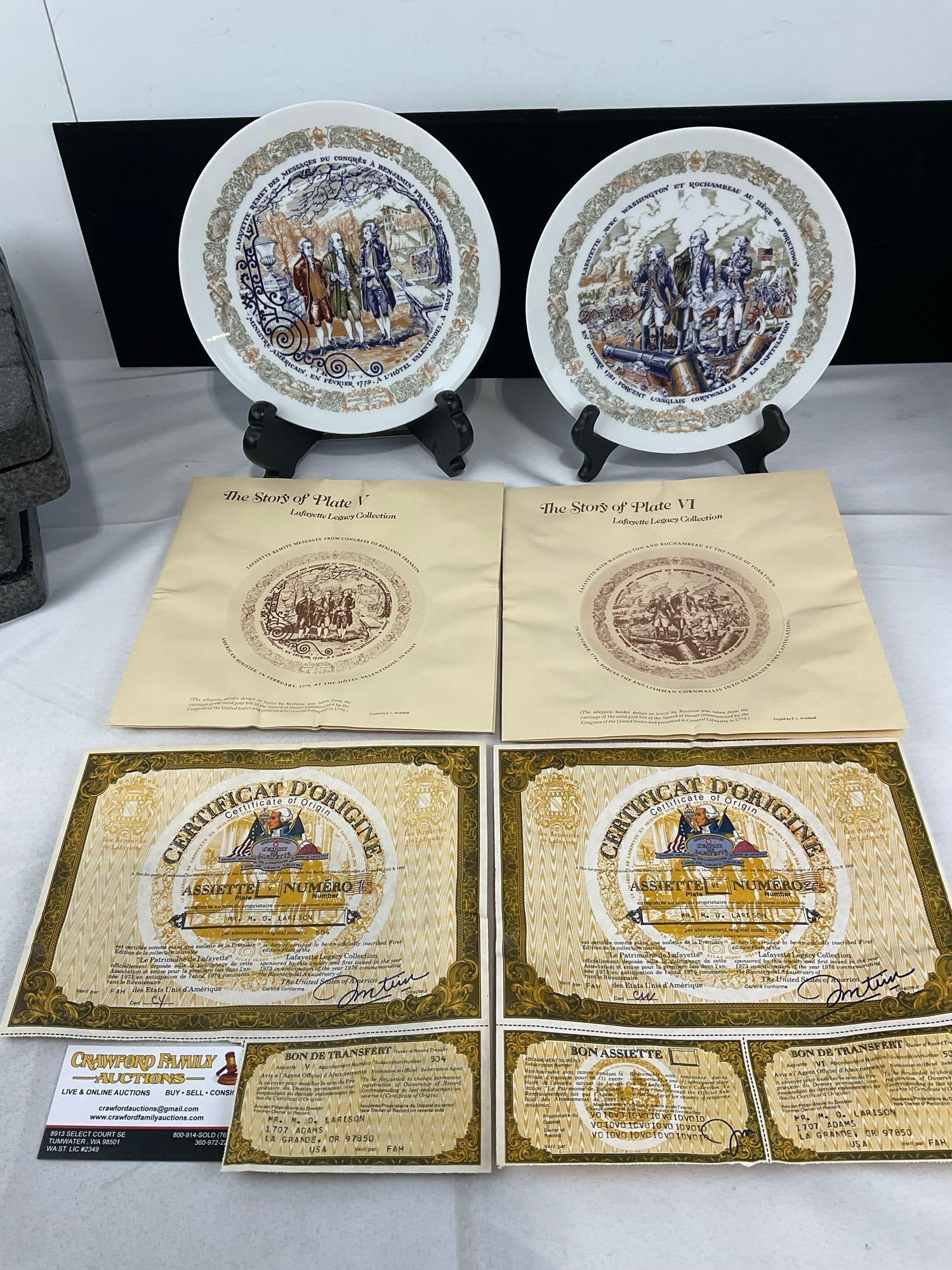 Set of 7 Commemorative Plates, Lafayette Legacy Collection by DArceau Limoges - 5
