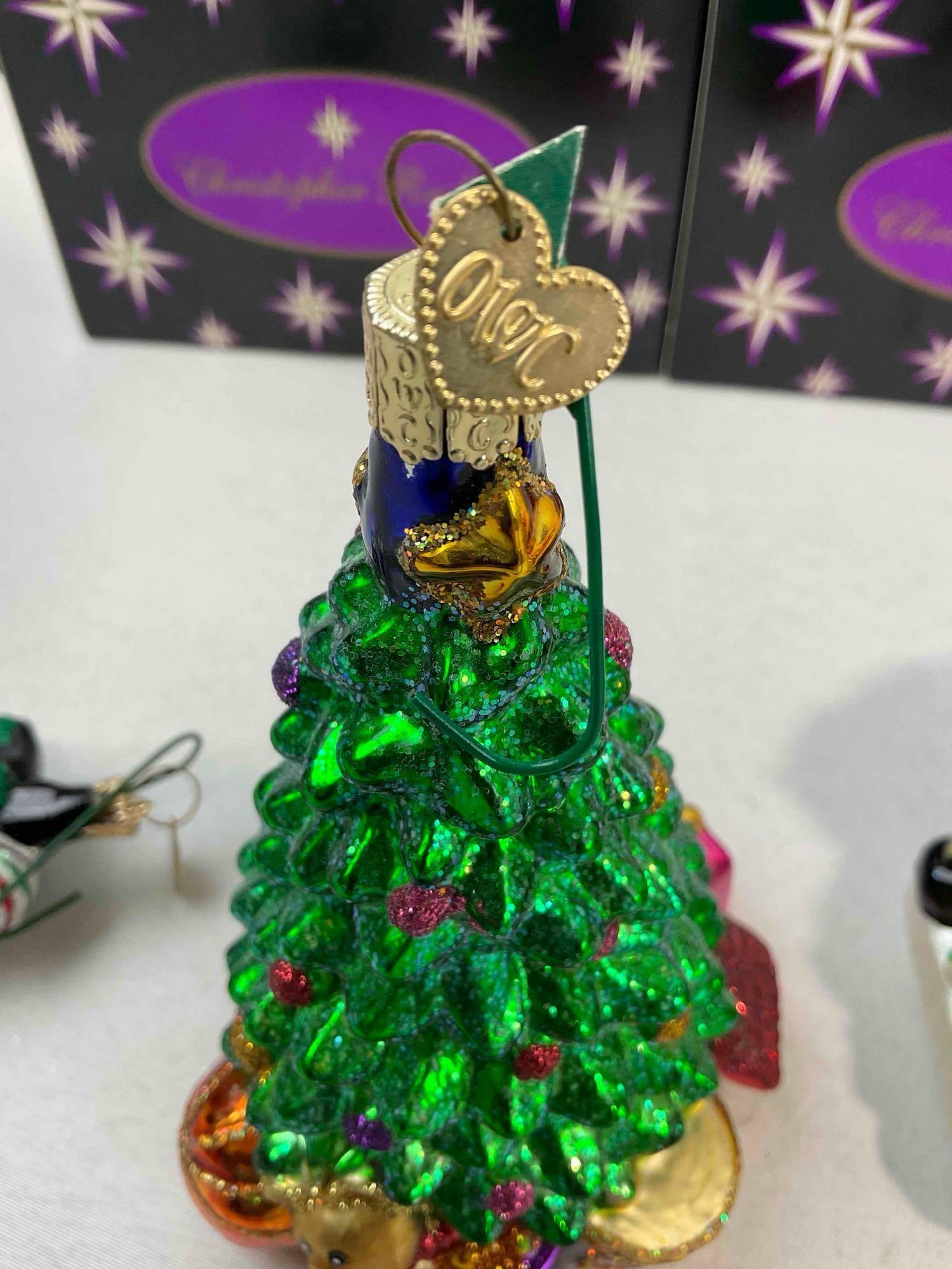 2 pcs Christopher RADKO & 1x Old World Christmas Blown Glass Tree Ornaments. See pics. - 4