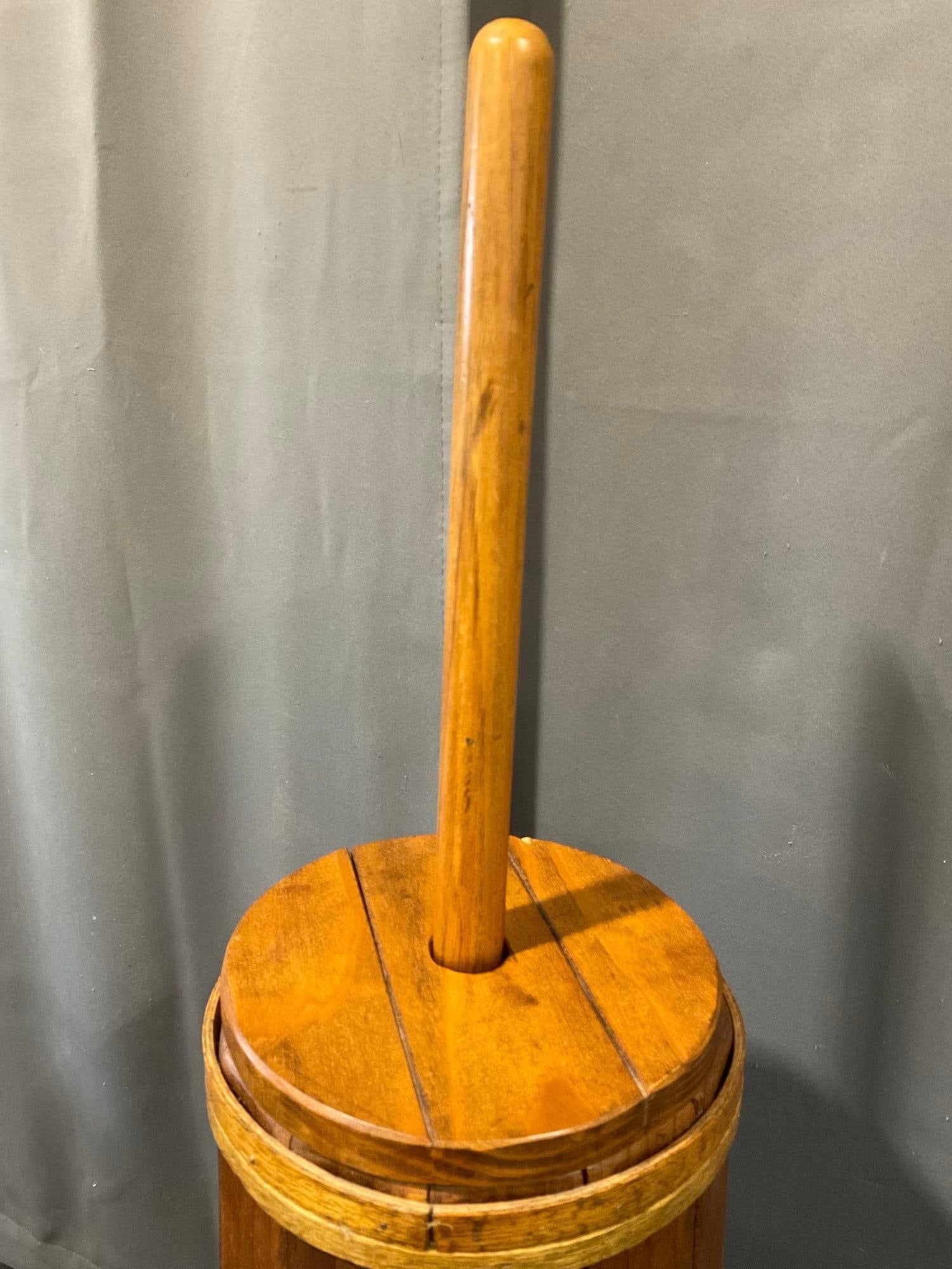 Vintage Butter Churn, Wooden Slats, 34h x 10w x 10d inches - 2