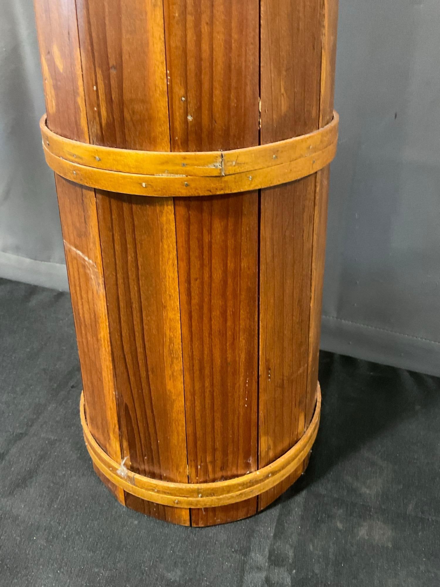 Vintage Butter Churn, Wooden Slats, 34h x 10w x 10d inches - 3