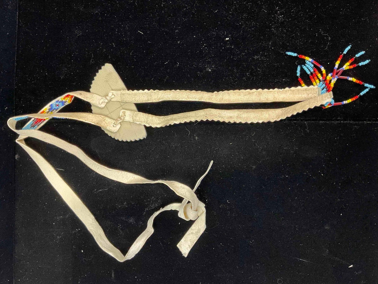 Beautiful Native American Regalia Beaded Medallion w/ Embroidered Rising Sun Motif. See pics. - 5