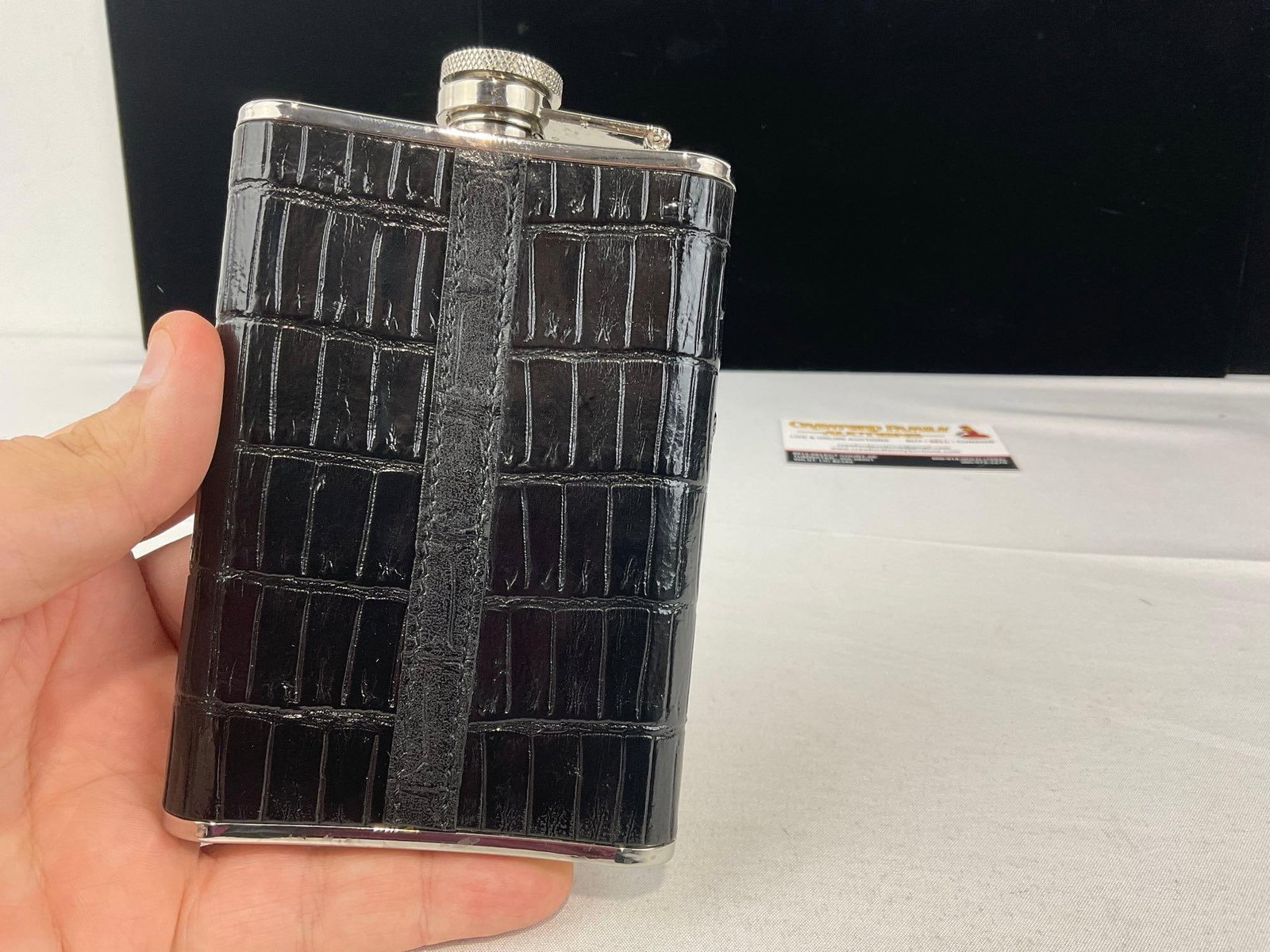 8 ounce Leather Wrapped Flask & Belt Flask with Claddagh Emblem - 5