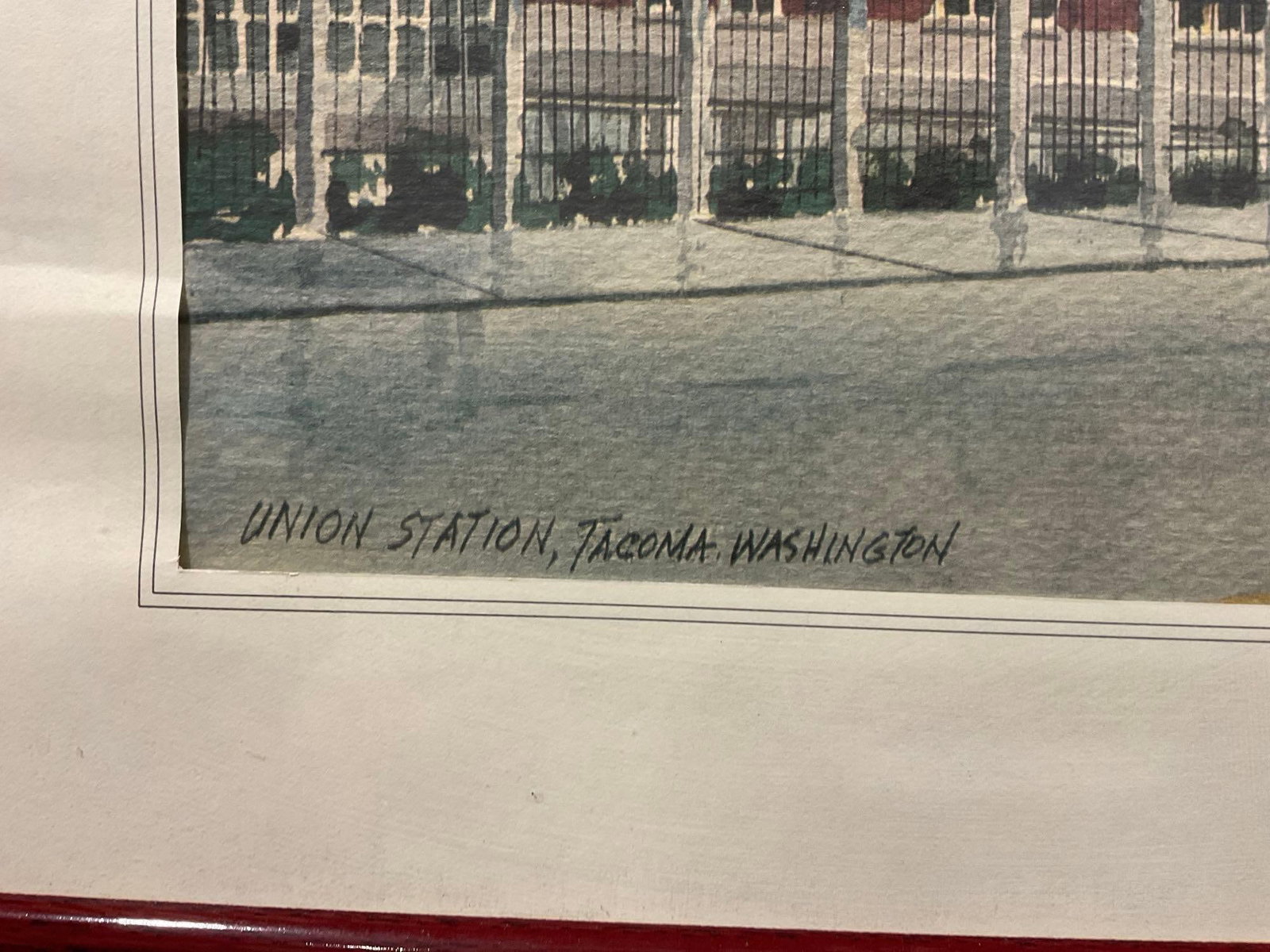 Framed Watercolor Litho, Union Station, Tacoma Washington, by Paul N Norton, 16x20 inches - 3