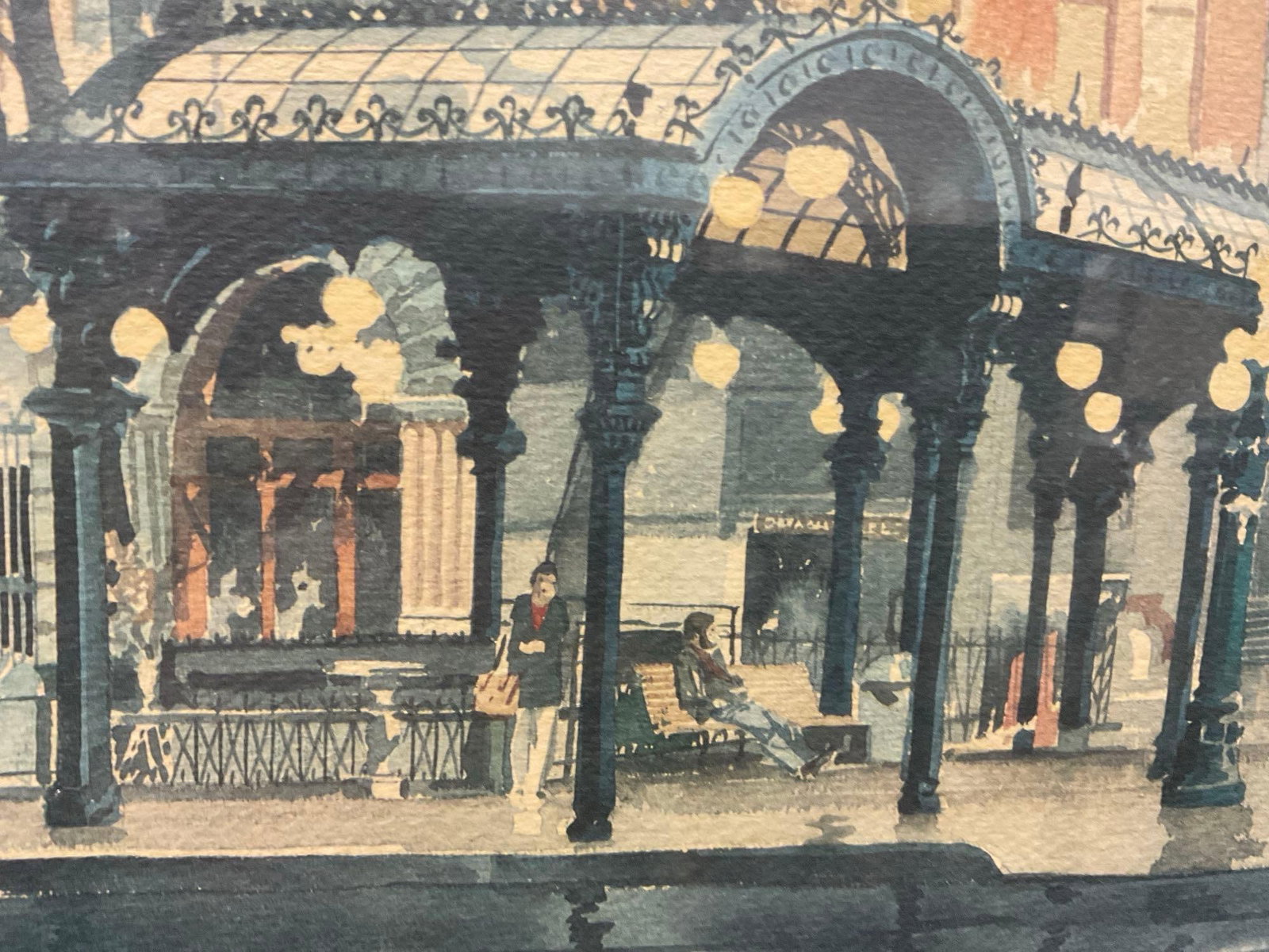 Vintage Watercolor Print, Pioneer Square Pergola Seattle, WA, by Paul N Norton, 16x20 inches - 3