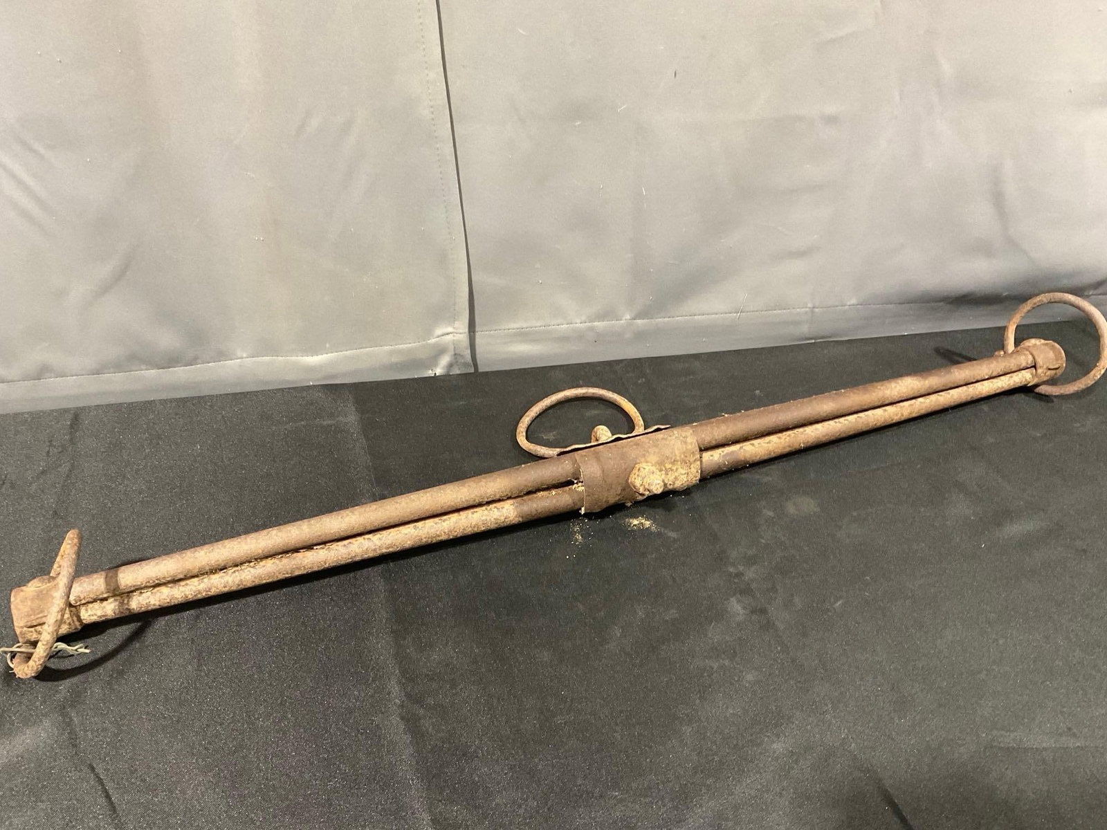 Antique Iron Singletree, Horse Harness for Farming, approx 10x38x7 inches - 4