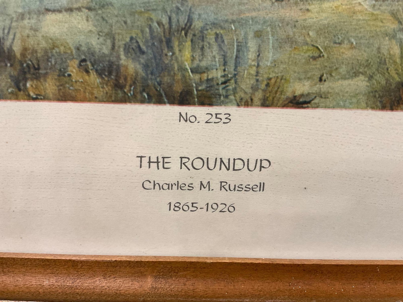 Framed Poster titled The Roundup by Charles M. Russell (1865-1926) 20x36 inches - 3