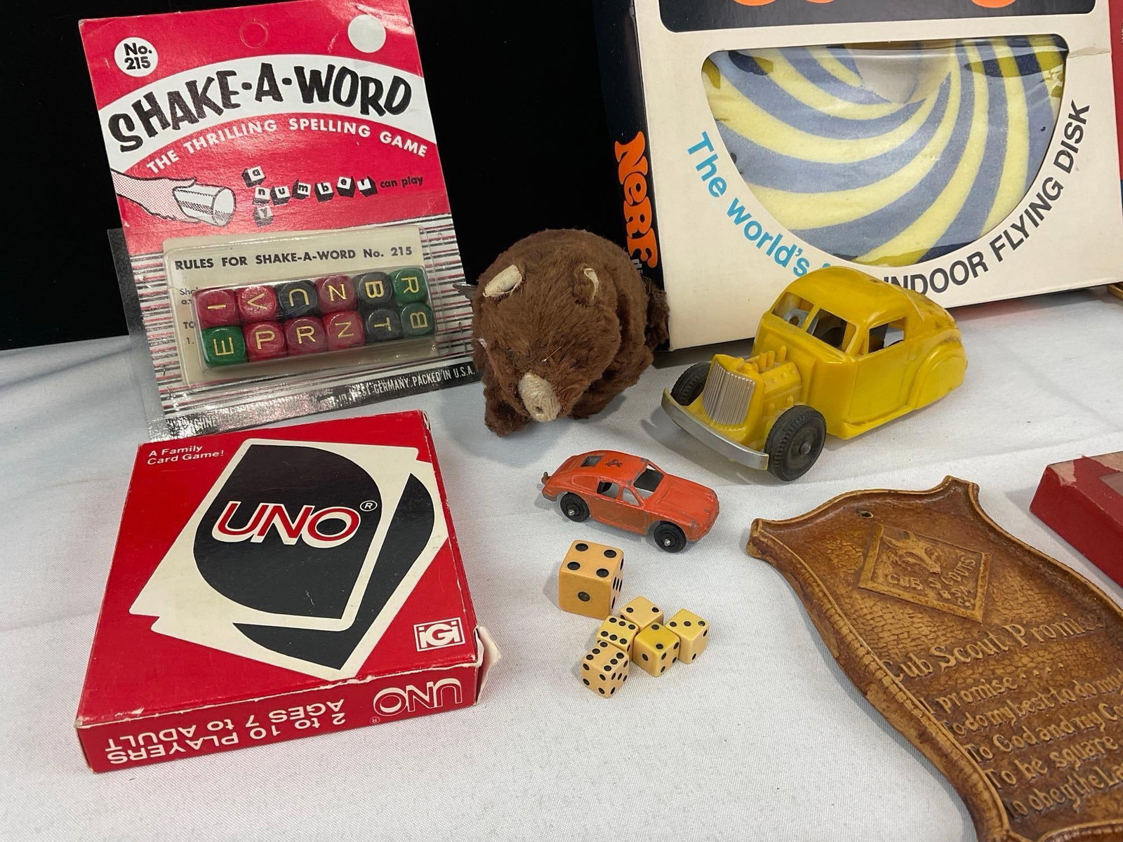 Vintage Games & more, Nerf Disk, Uno, Authors Card Game, Die Cast Bear & Car, Ringball & more - 2