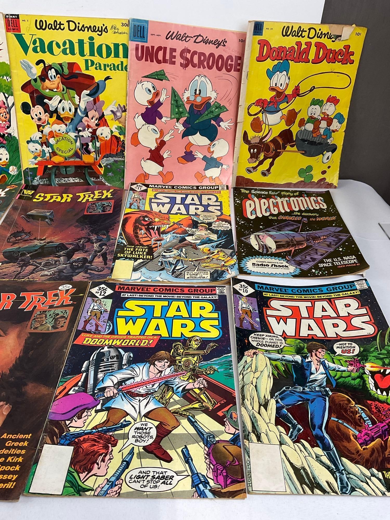 Collection of Comics, some Star Wars & Star Trek, & 1950s-60s Model Railroader magazines - 2