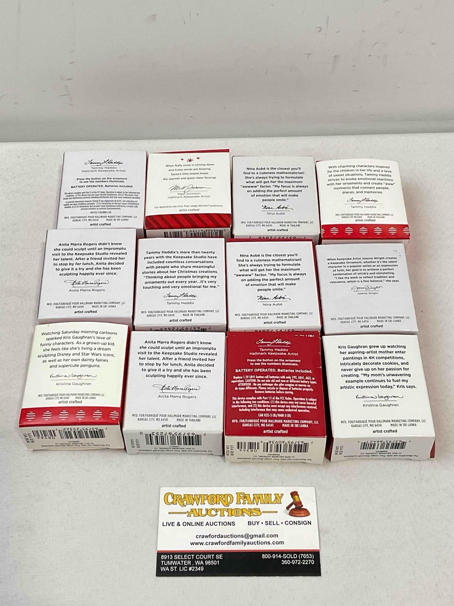 12 pcs Hallmark Keepsake Petite Christmas Ornaments in Original Boxes. See pics. - 4
