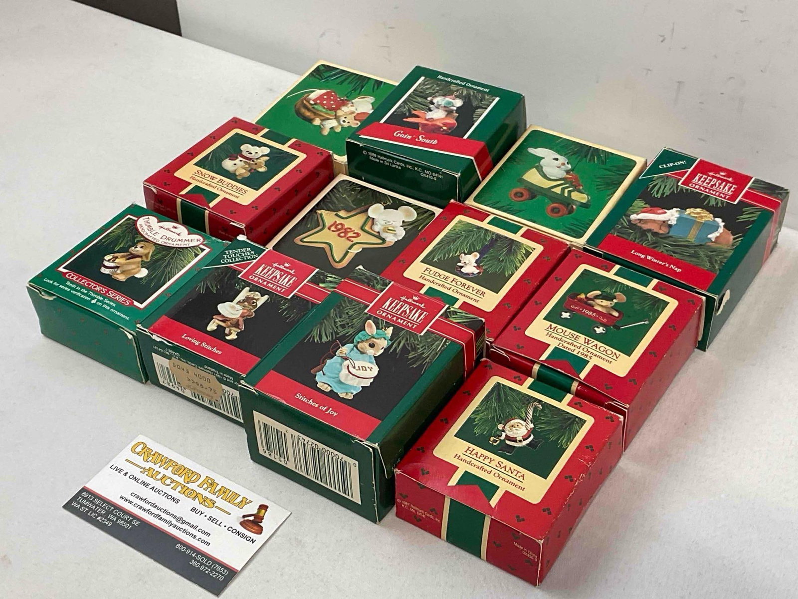 12 pcs Vintage Hallmark Keepsake Christmas Tree Ornaments in Original Boxes, 1980s-90s. - 2
