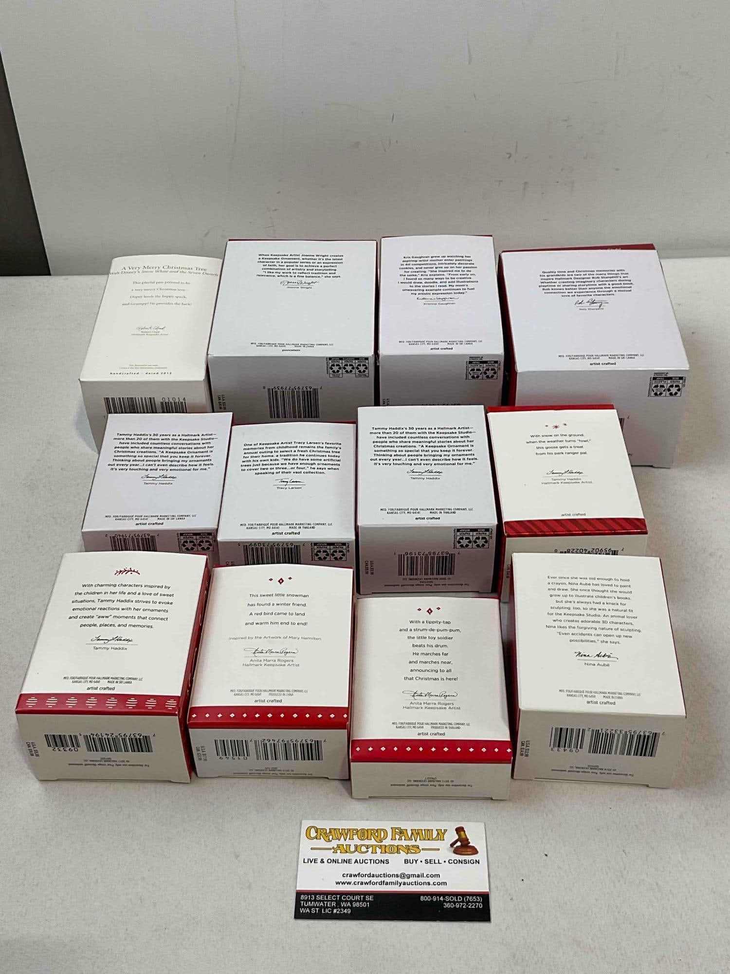 12 pcs Hallmark Keepsake Christmas Tree Ornaments in Original Box, incl. Disney! See pics. - 4