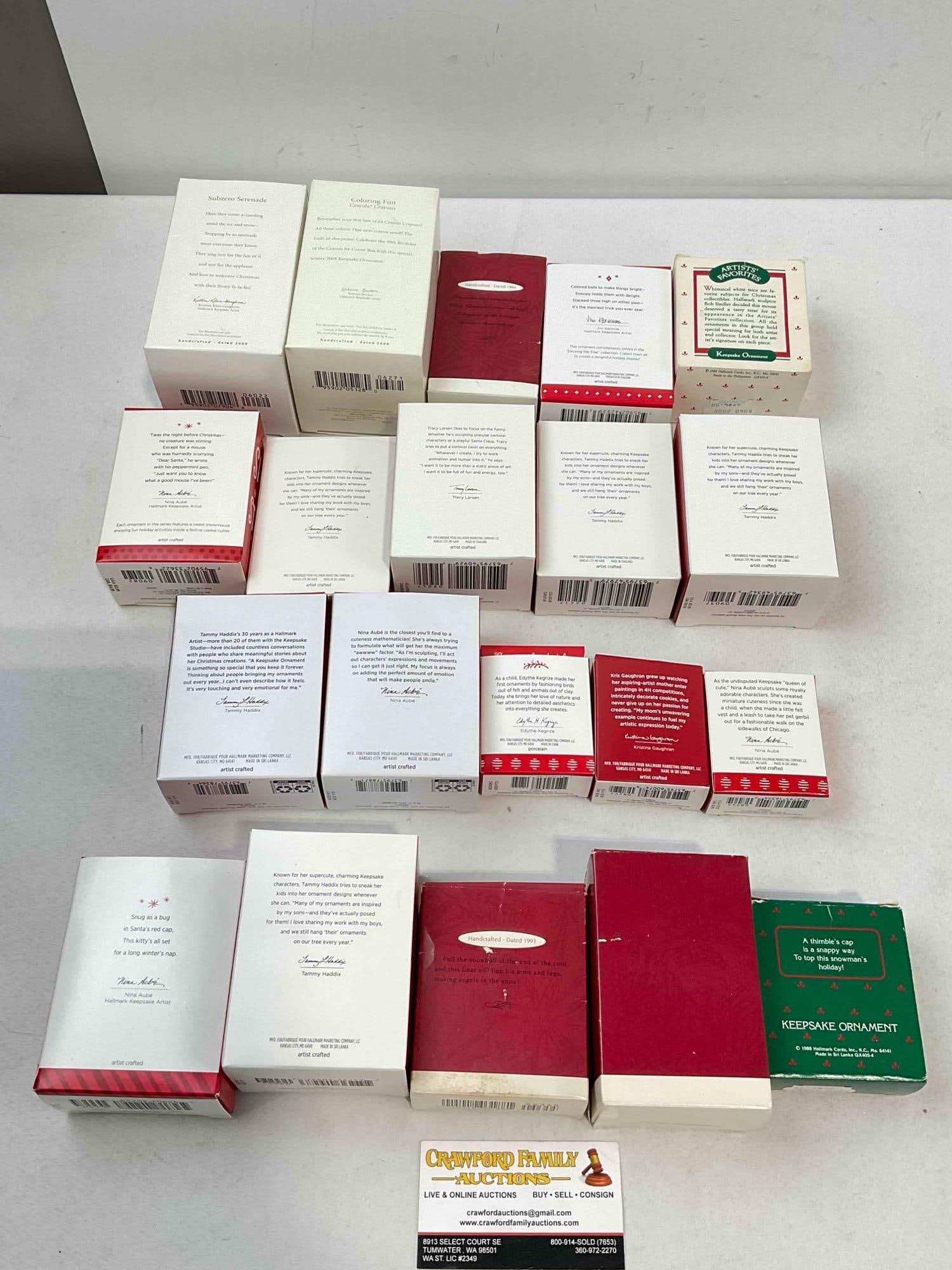 20 pcs Hallmark Keepsake Christmas Tree Ornaments w/ Original Boxes, Modern & Vintage. - 4