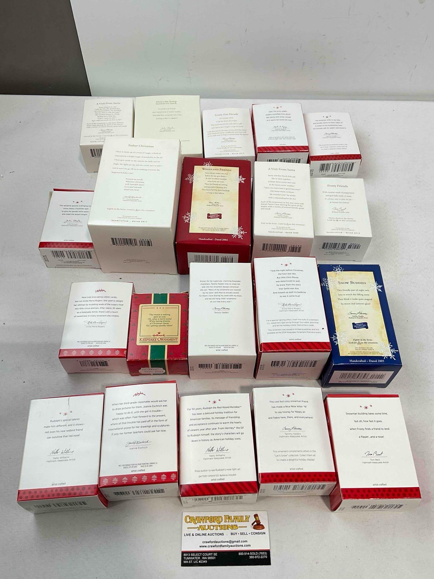 20 pcs Hallmark Keepsake Christmas Tree Ornaments in Original Boxes, Modern & Vintage. - 4