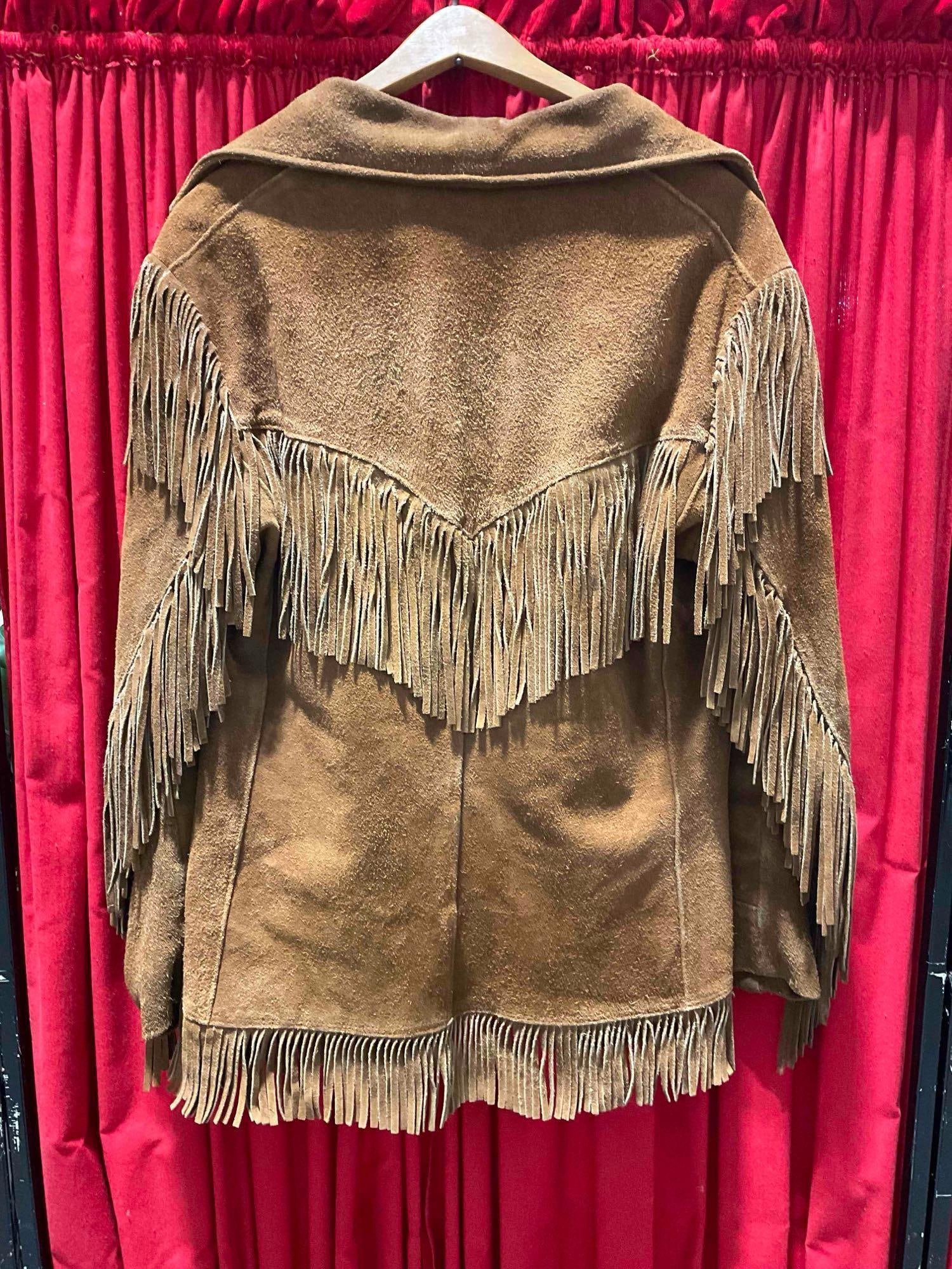 Vintage Joo-Kay Western Style Brown Suede Leather Jacket w/ Fringe Detail. See pics. - 5