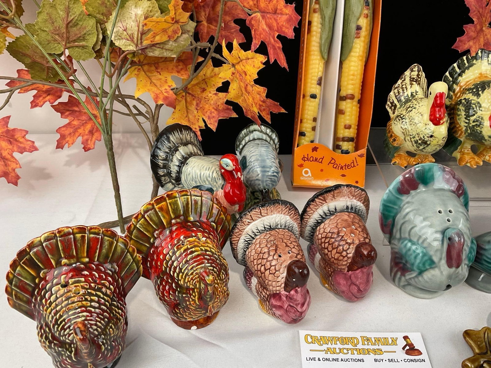 Assortment of Thanksgiving Decor, & 28 Turkey Shaped Salt & Pepper Shakers, by many makers - 2