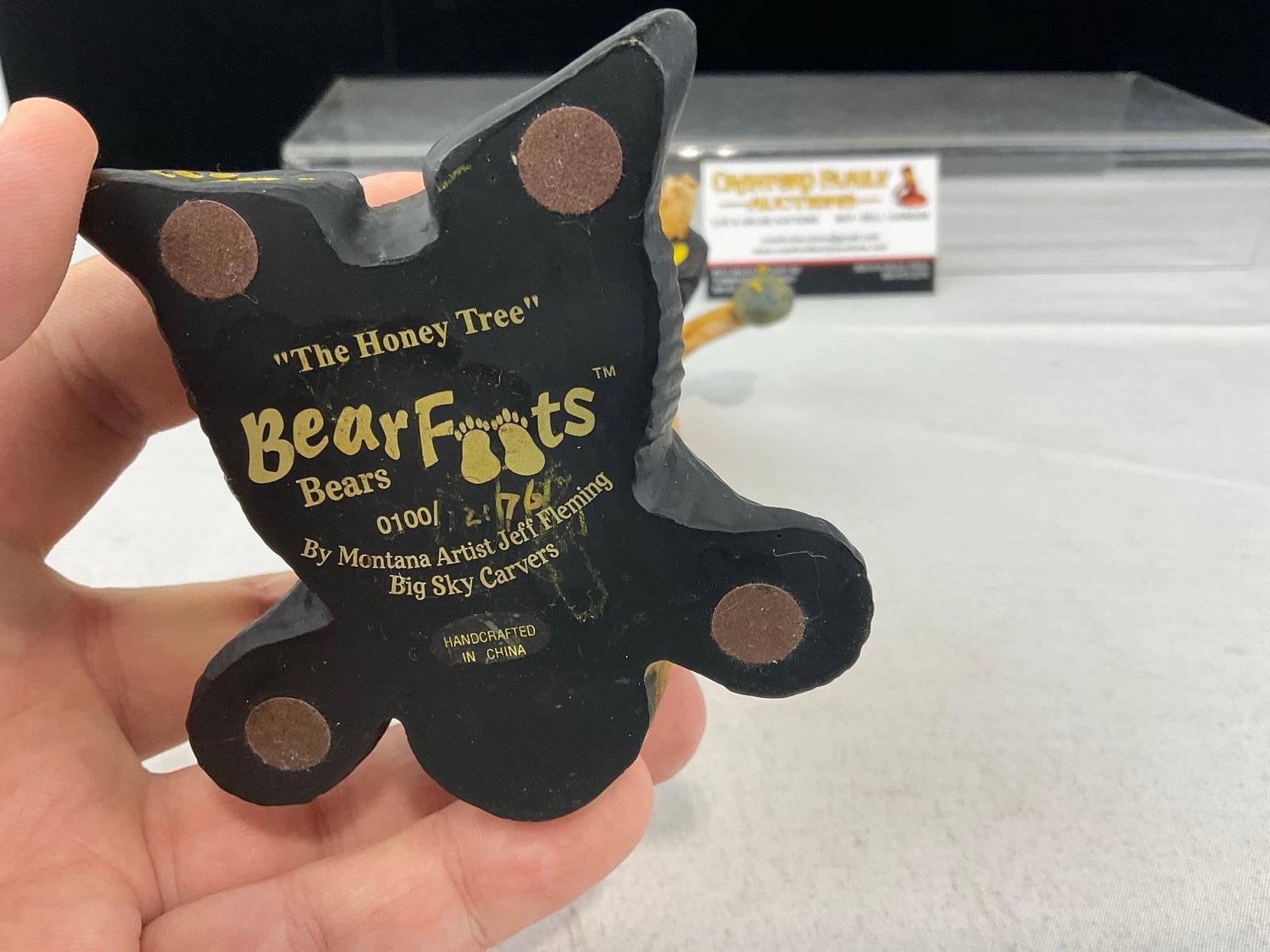 3x Bear Figures by Bear Foots - Jeff Fleming, Duck Decoy, Bear Rug & Miner Statue - 12