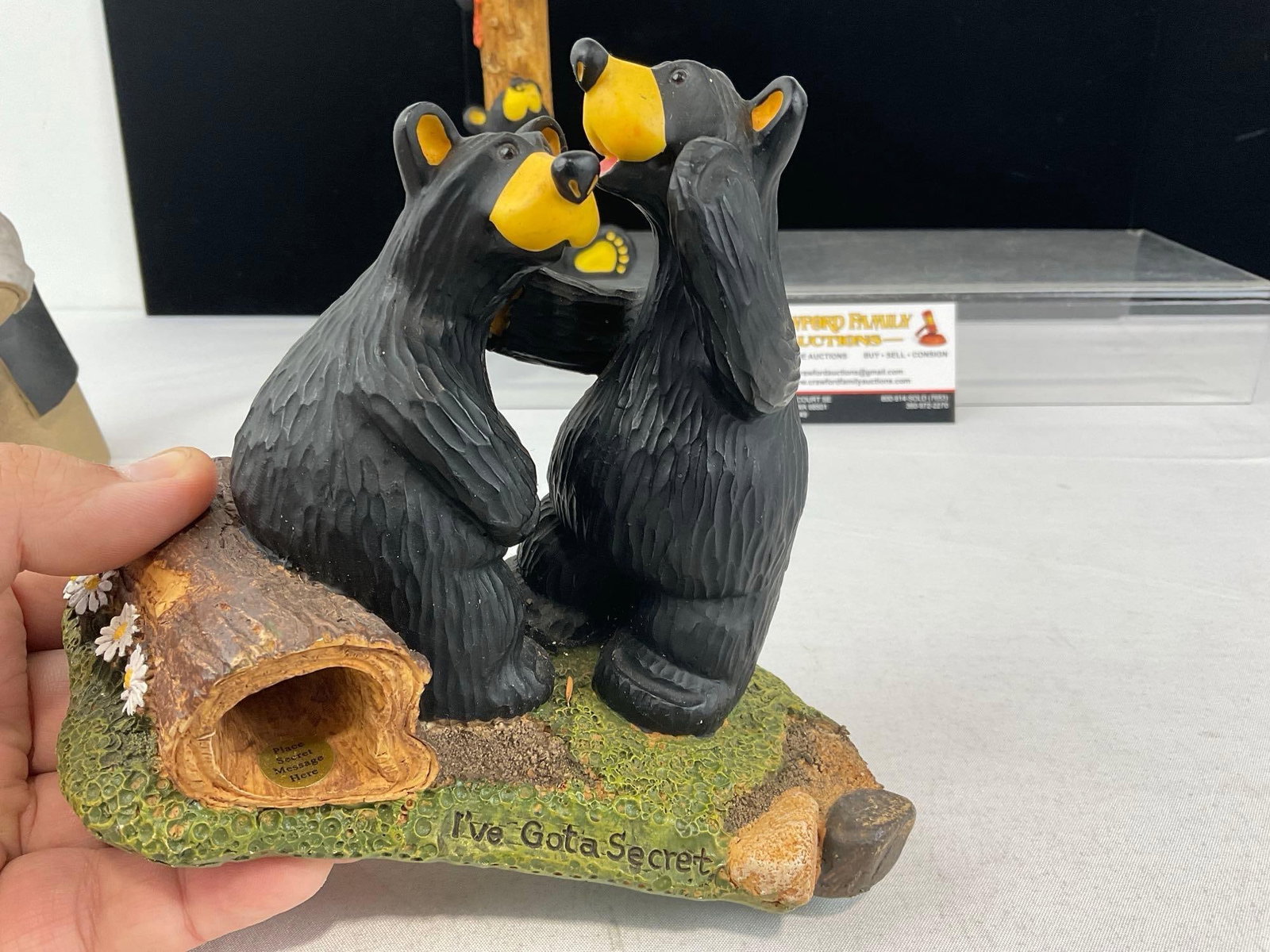 3x Bear Figures by Bear Foots - Jeff Fleming, Duck Decoy, Bear Rug & Miner Statue - 8