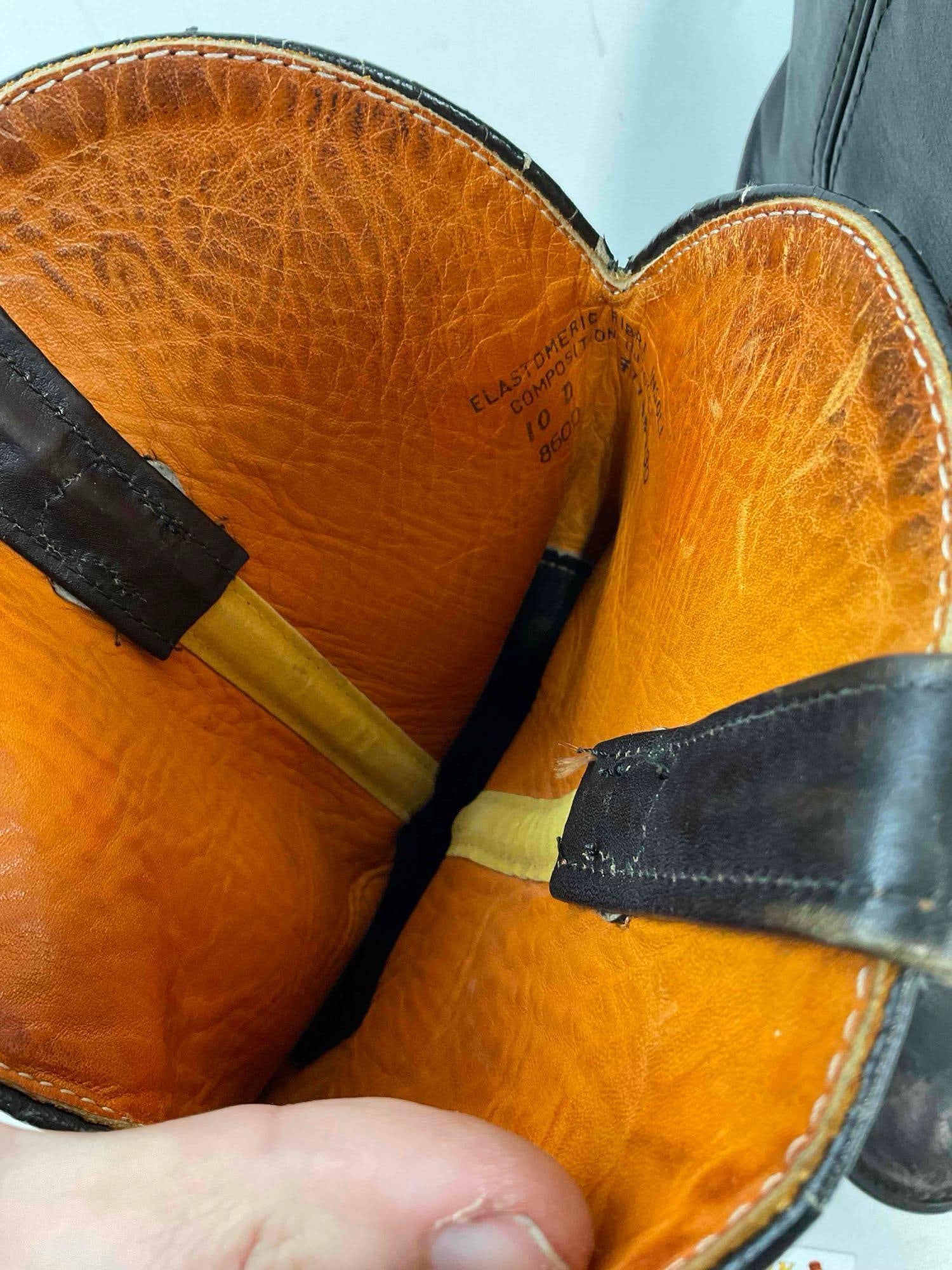 Vintage Harley-Davidson Black Leather Cowboy Riding Boots in U.S. Men's Size 10. See pics. - 4