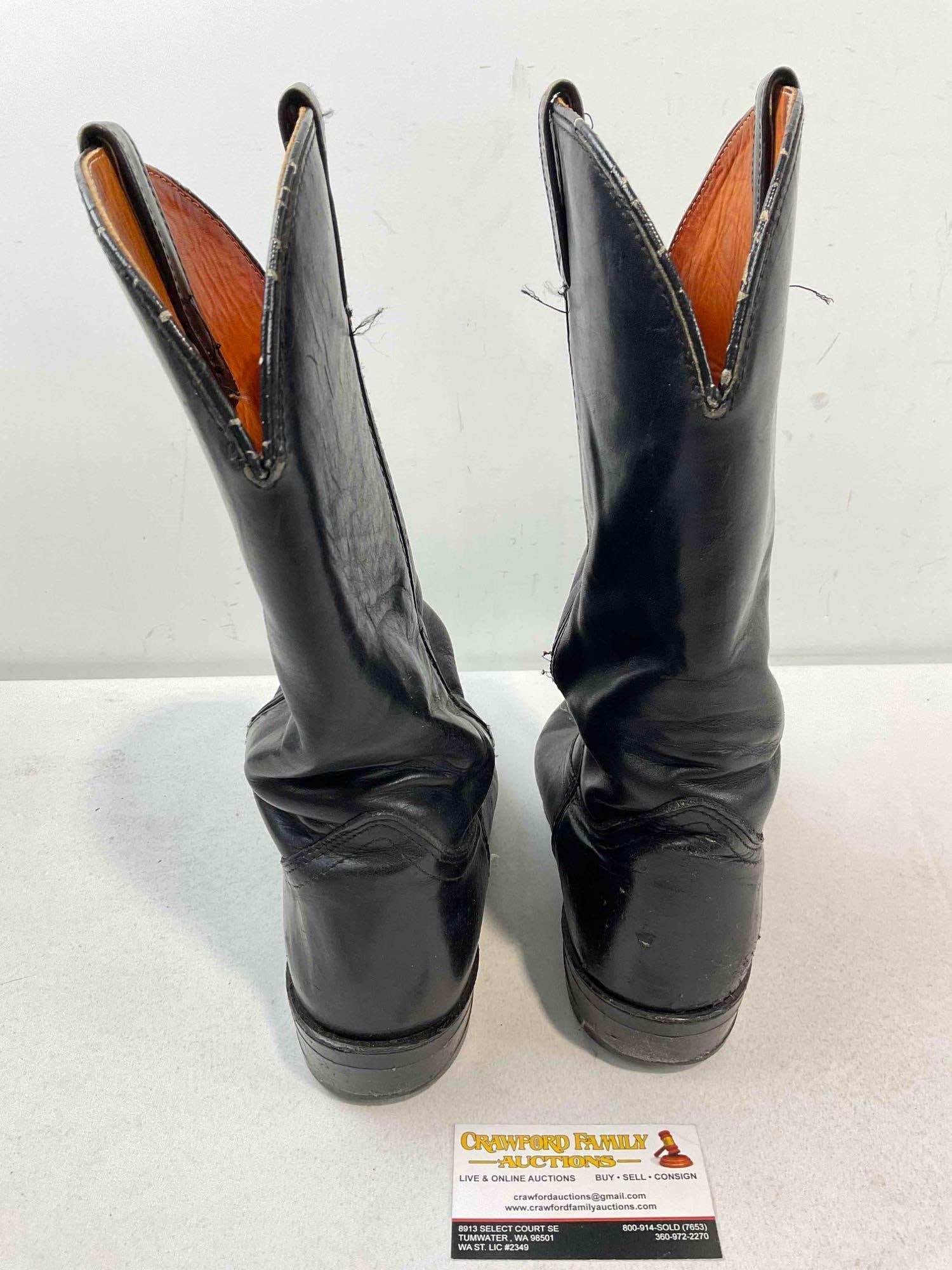 Vintage Harley-Davidson Black Leather Cowboy Riding Boots in U.S. Men's Size 10. See pics. - 5