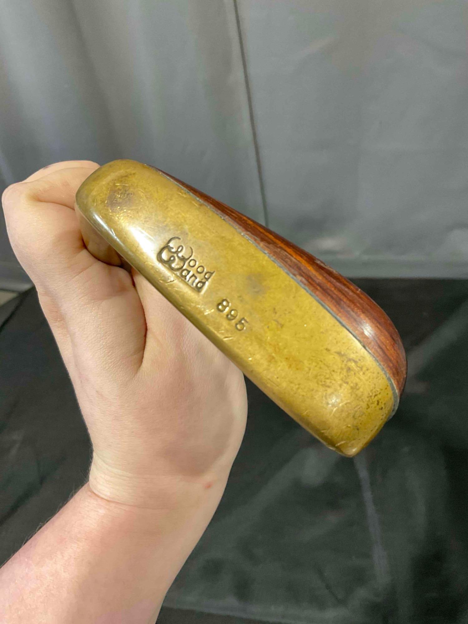 Vintage Wood Wand Handsome Brass & Walnut? Wood Putter Golf Club Iron Model 895. - 4
