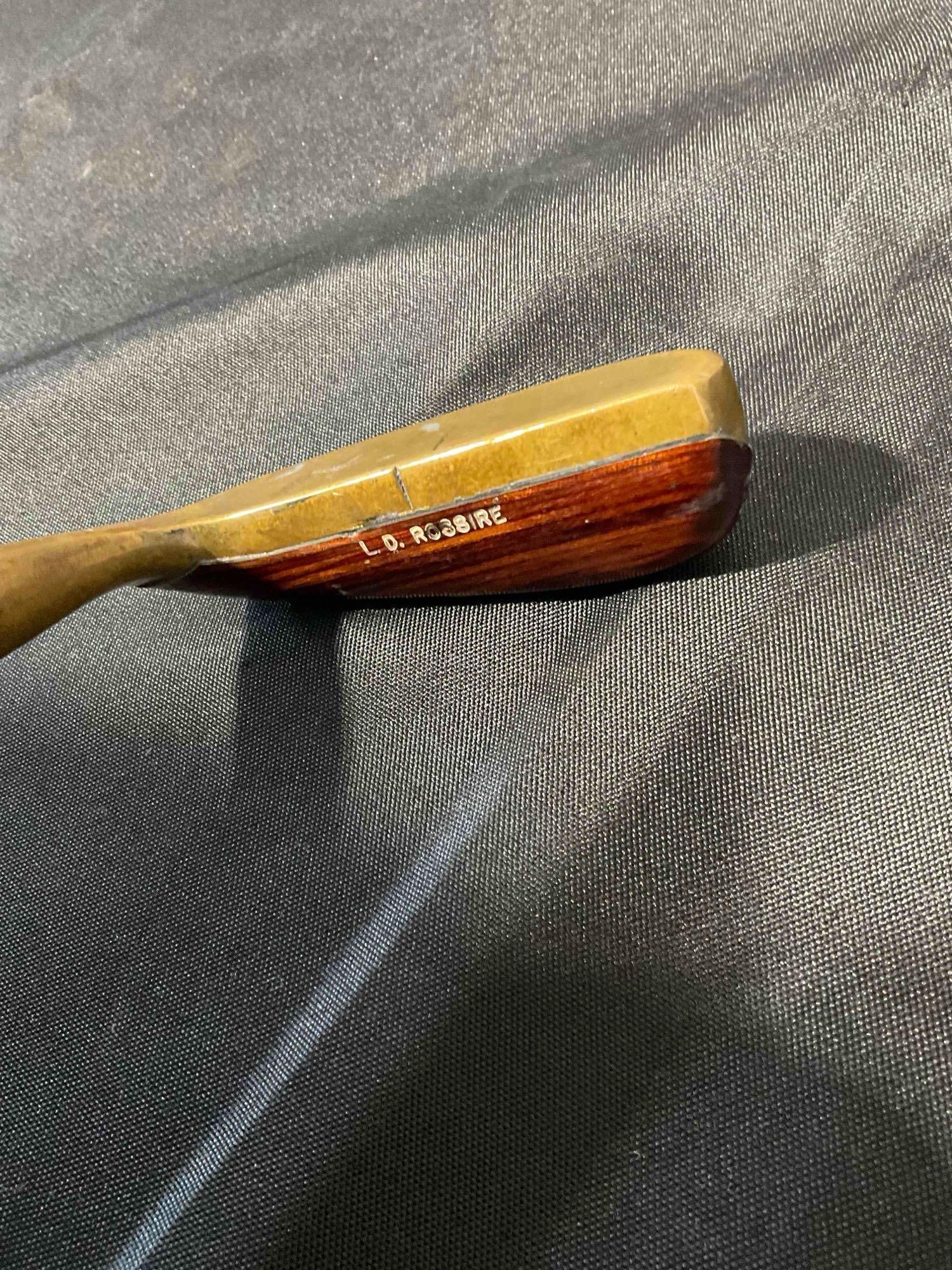 Vintage Wood Wand Handsome Brass & Walnut? Wood Putter Golf Club Iron Model 895. - 5
