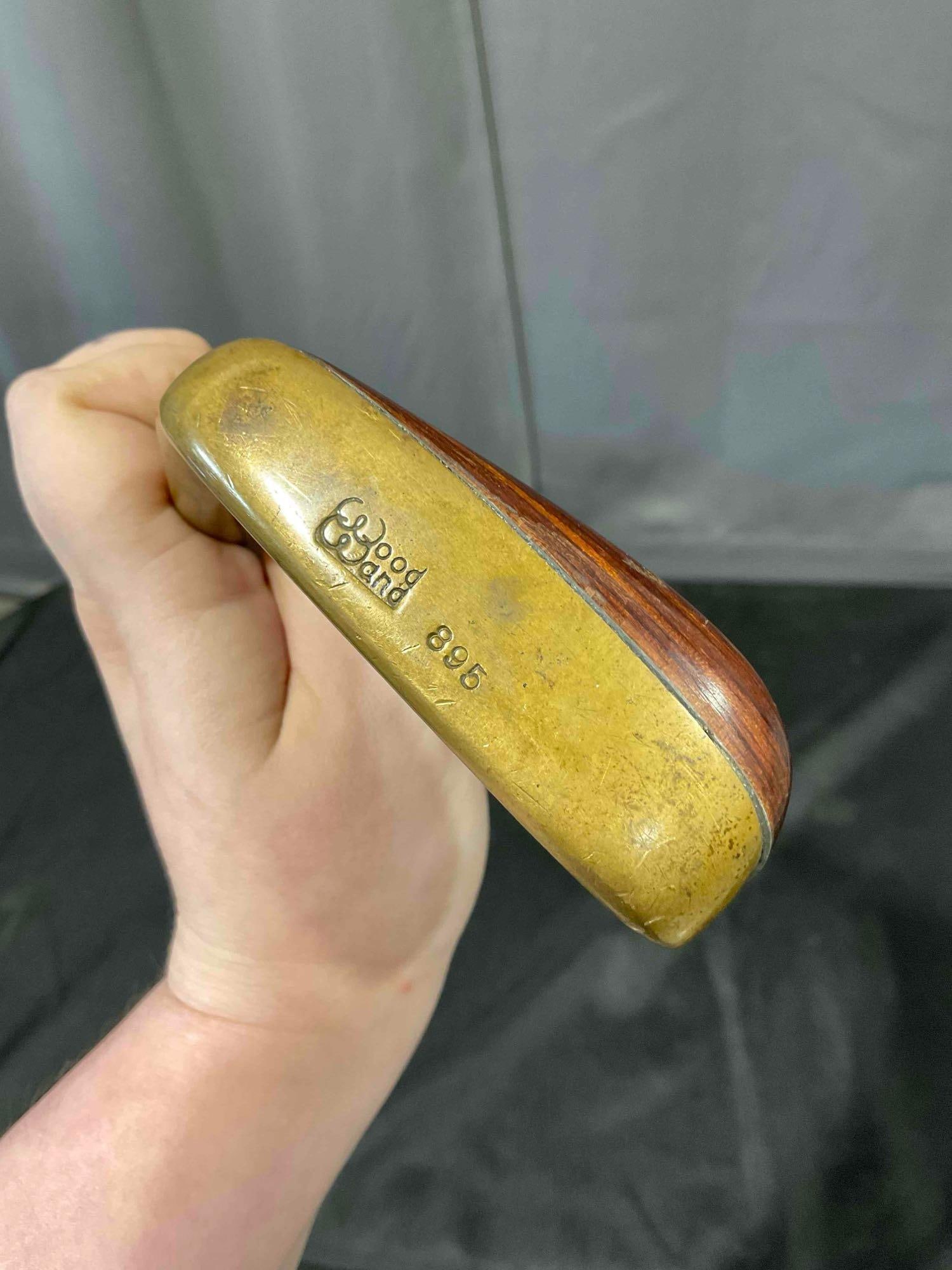Vintage Wood Wand Handsome Brass & Walnut? Wood Putter Golf Club Iron Model 895. - 6
