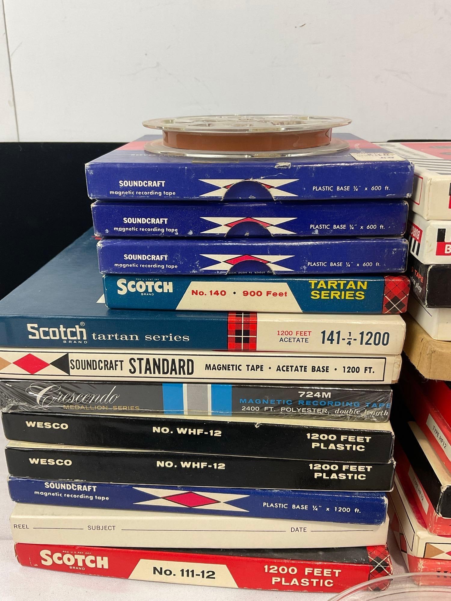 Selection of Magnetic Tapes in boxes, Acetate & Plastic, Scotch, Wesco, Soundcraft, & more - 3