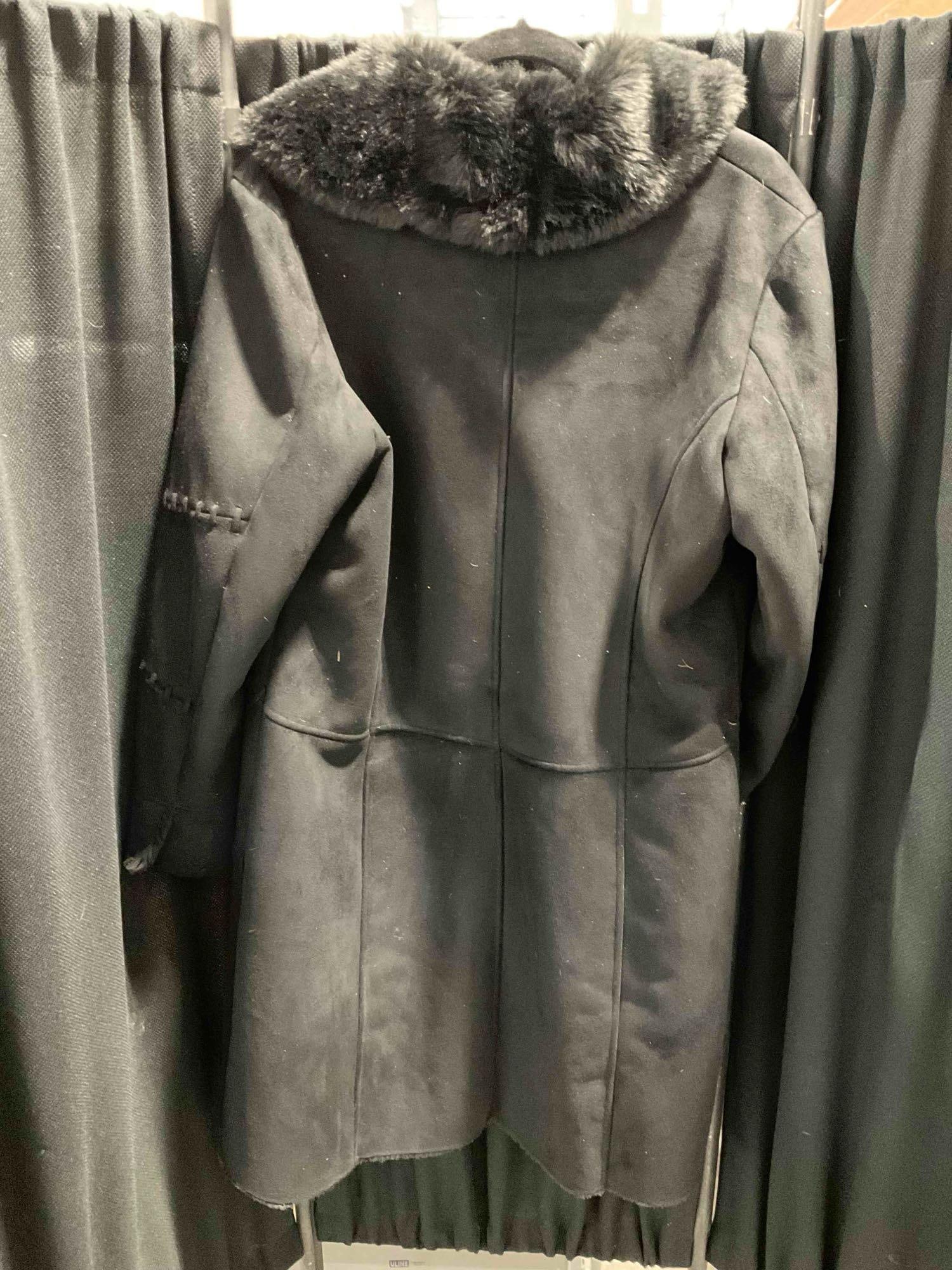 Coldwater Creek Black Faux Suede Women's Coat, Size 12. Good Condition. See pics. - 8