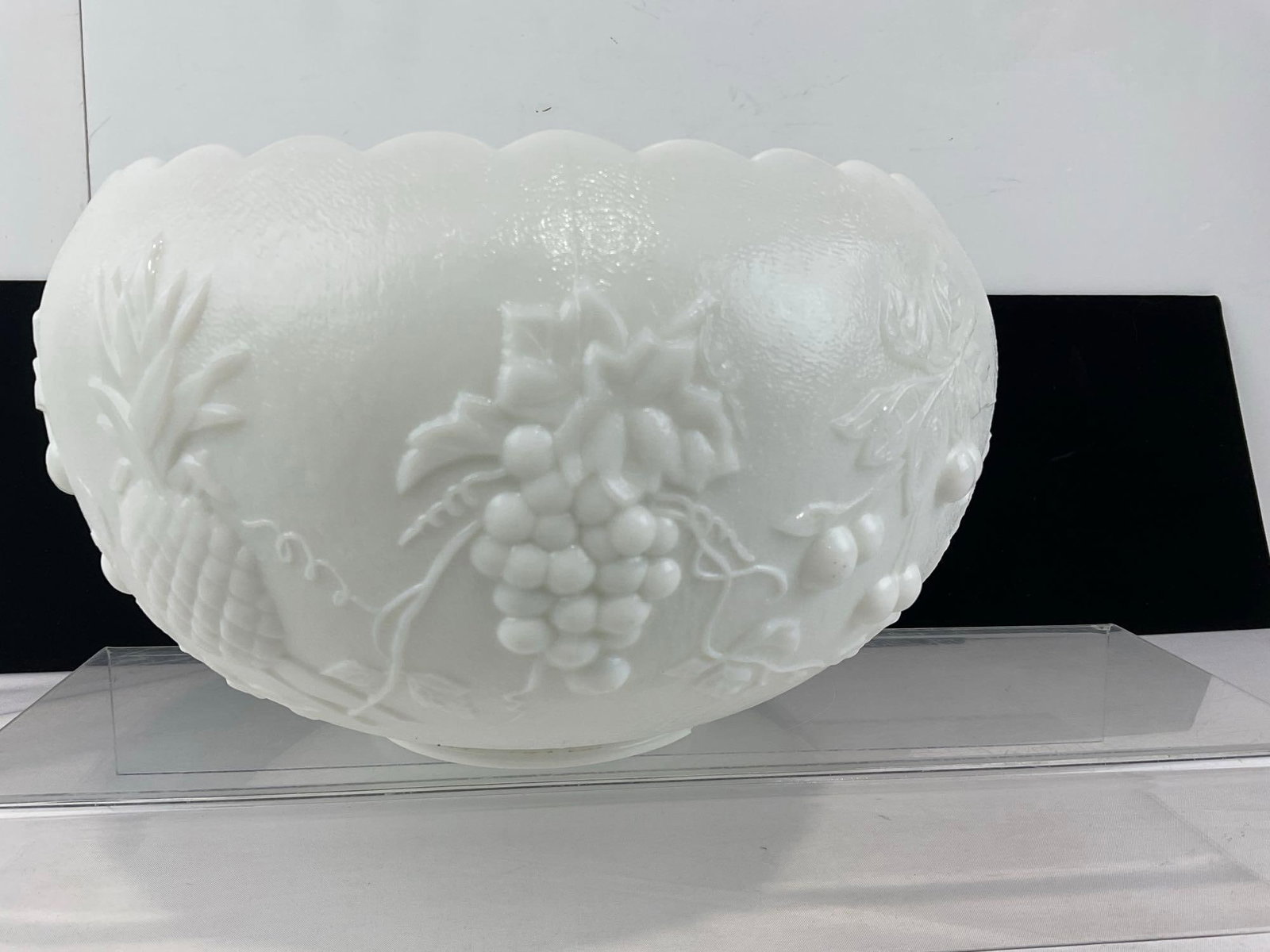 Vintage Westmoreland Punch Bowl, Milk Glass w/10 Matching Cups, 9x11x11 inches - 5