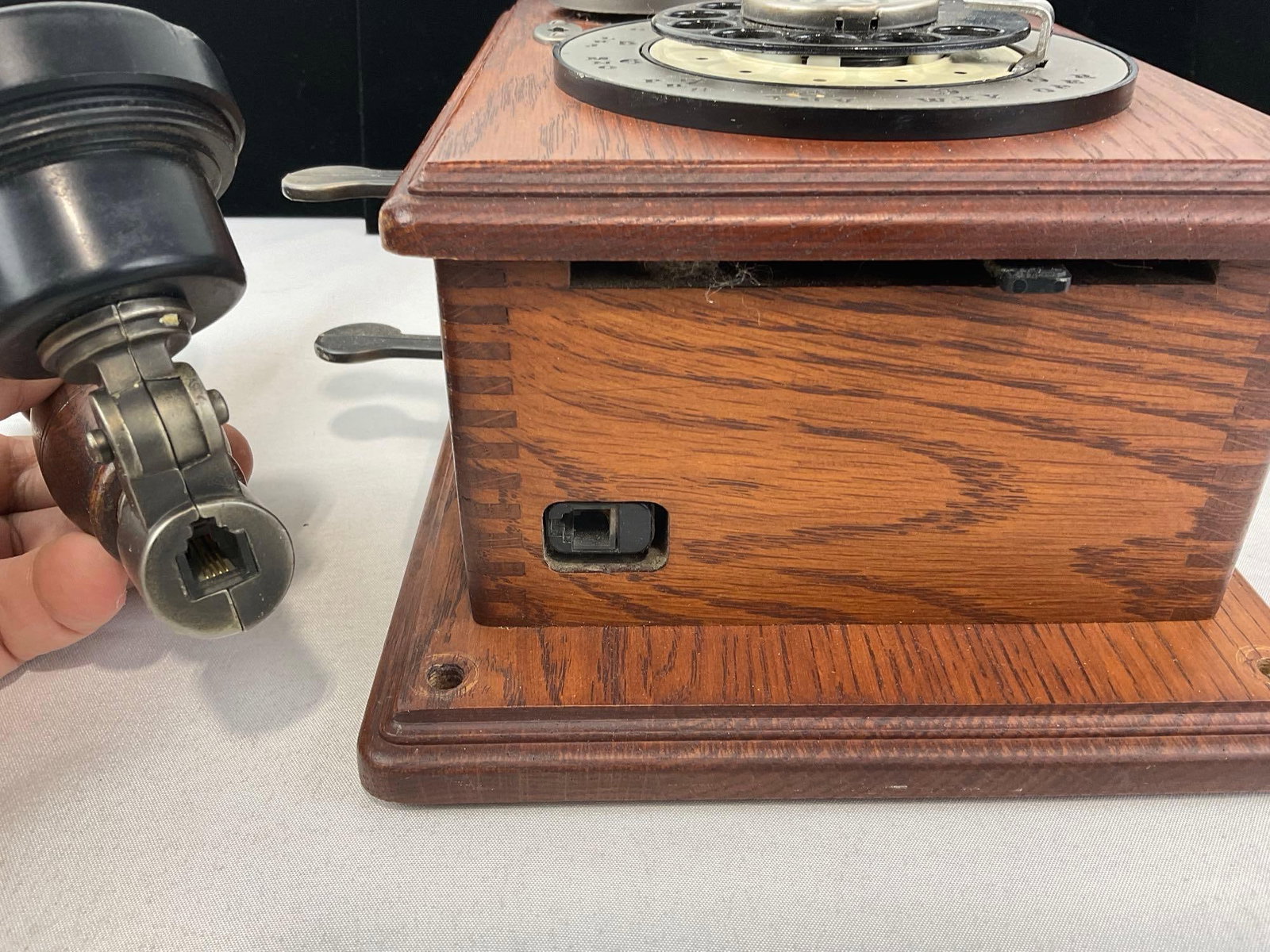 Western Electric Rotary Wall Phone, Replica style 1970s-80s, 12x10x7 inches - 3