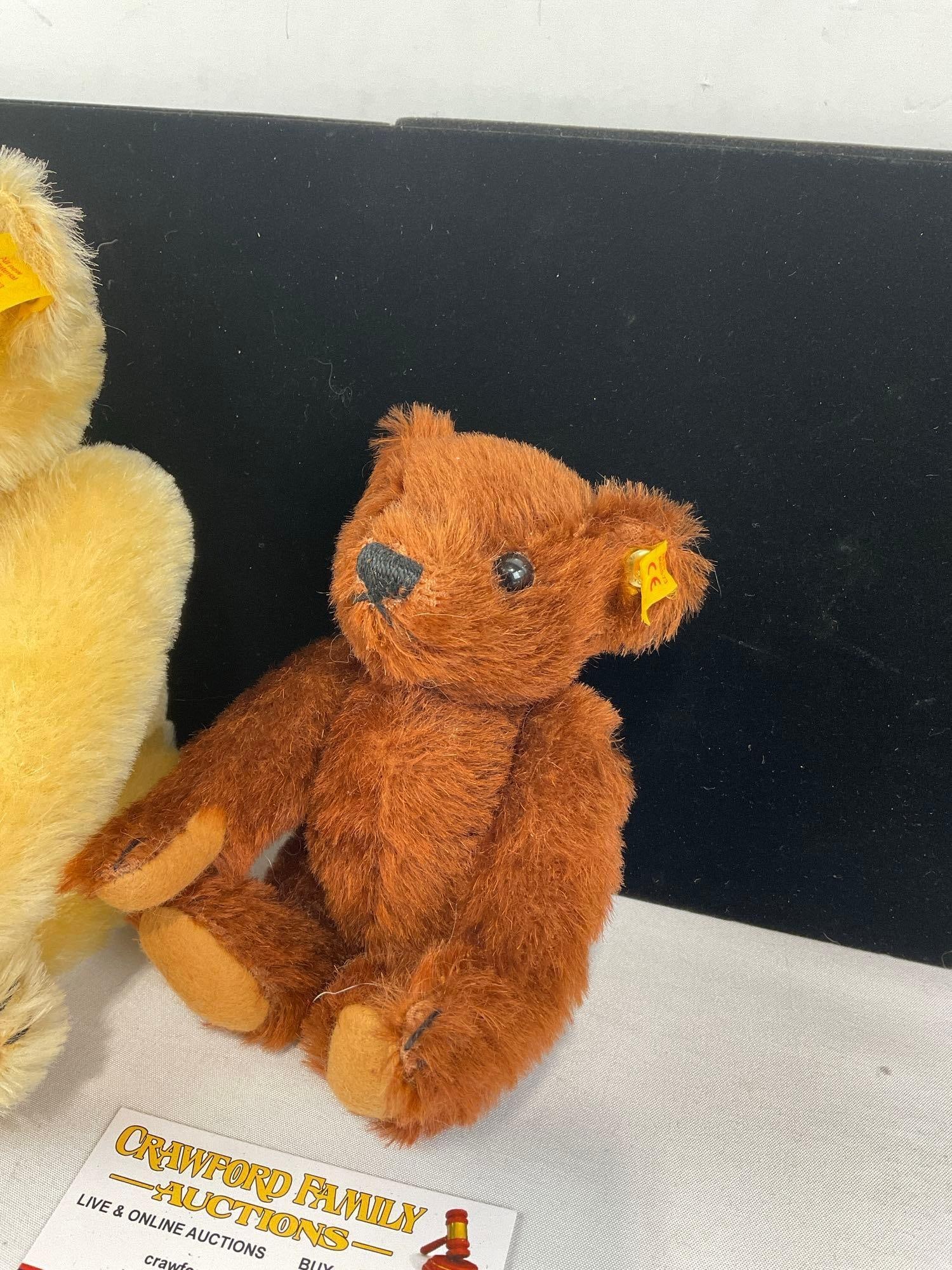 Pair of Vintage Steiff Bear Figures, Poseable Limbs, Blonde & Brown Mohair - 3
