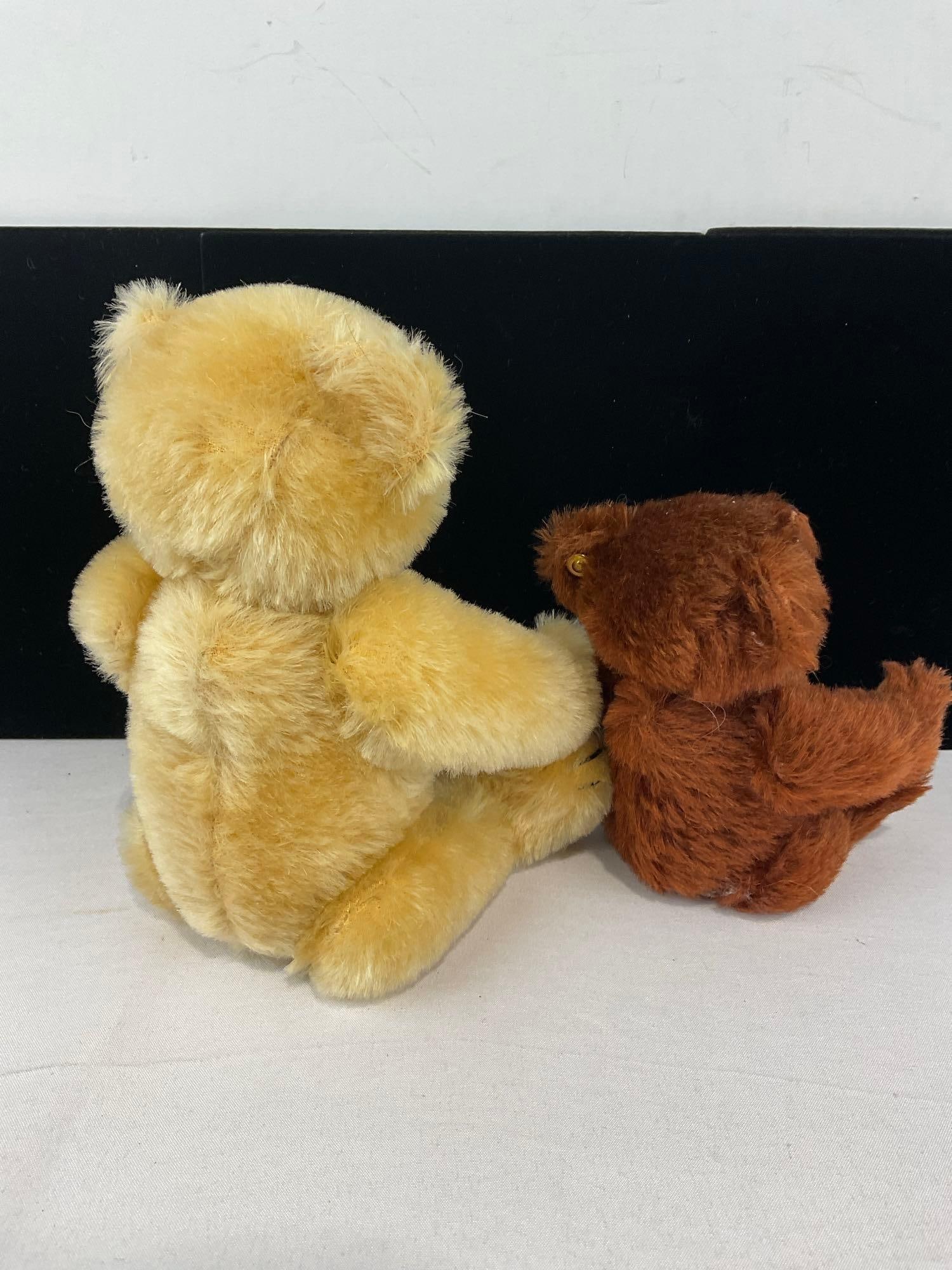 Pair of Vintage Steiff Bear Figures, Poseable Limbs, Blonde & Brown Mohair - 4