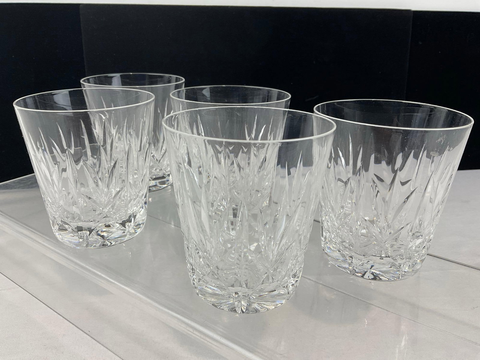 5x Stuart England Whiskey/Old Fashioned Glasses, Glengarry pattern, approx 4 inch tall - 2