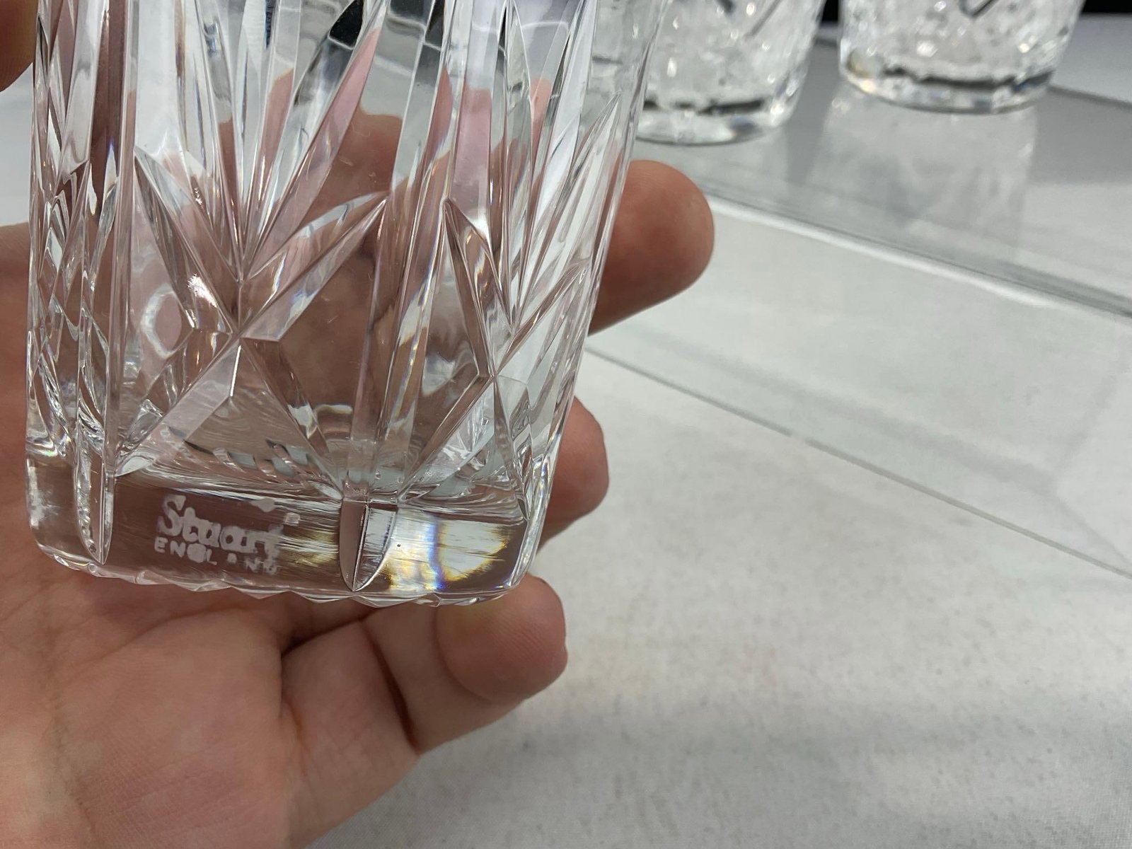 5x Stuart England Whiskey/Old Fashioned Glasses, Glengarry pattern, approx 4 inch tall - 5