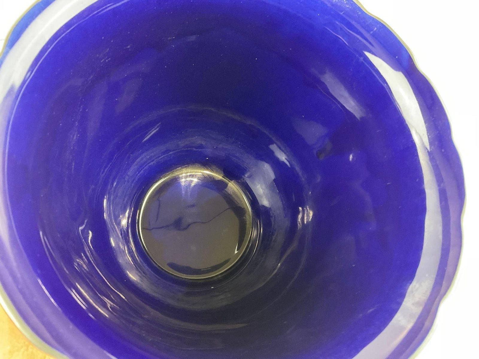 Vintage Capeans Spanish Deep Cobalt Porcelain Vase w/Silver Overlay Bird & Flower Design, 6x8x8 in - 6