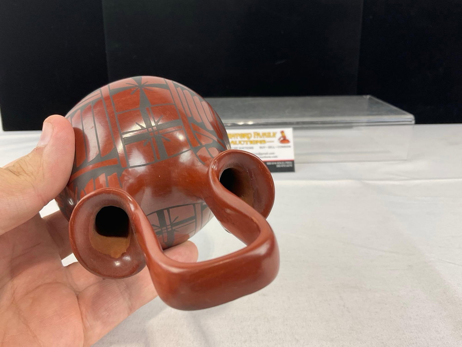 Mata Ortiz Glazed Pottery Double-Spout Wedding Vase by Walter Lopez Corona, 7x5x5 inches - 3