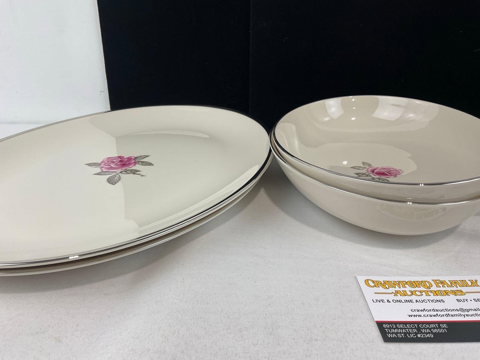 Franciscan Encanto Rose & Royal Doulton Romance Collection, 2x Oval Platter & 4x Veg Bowls - 4