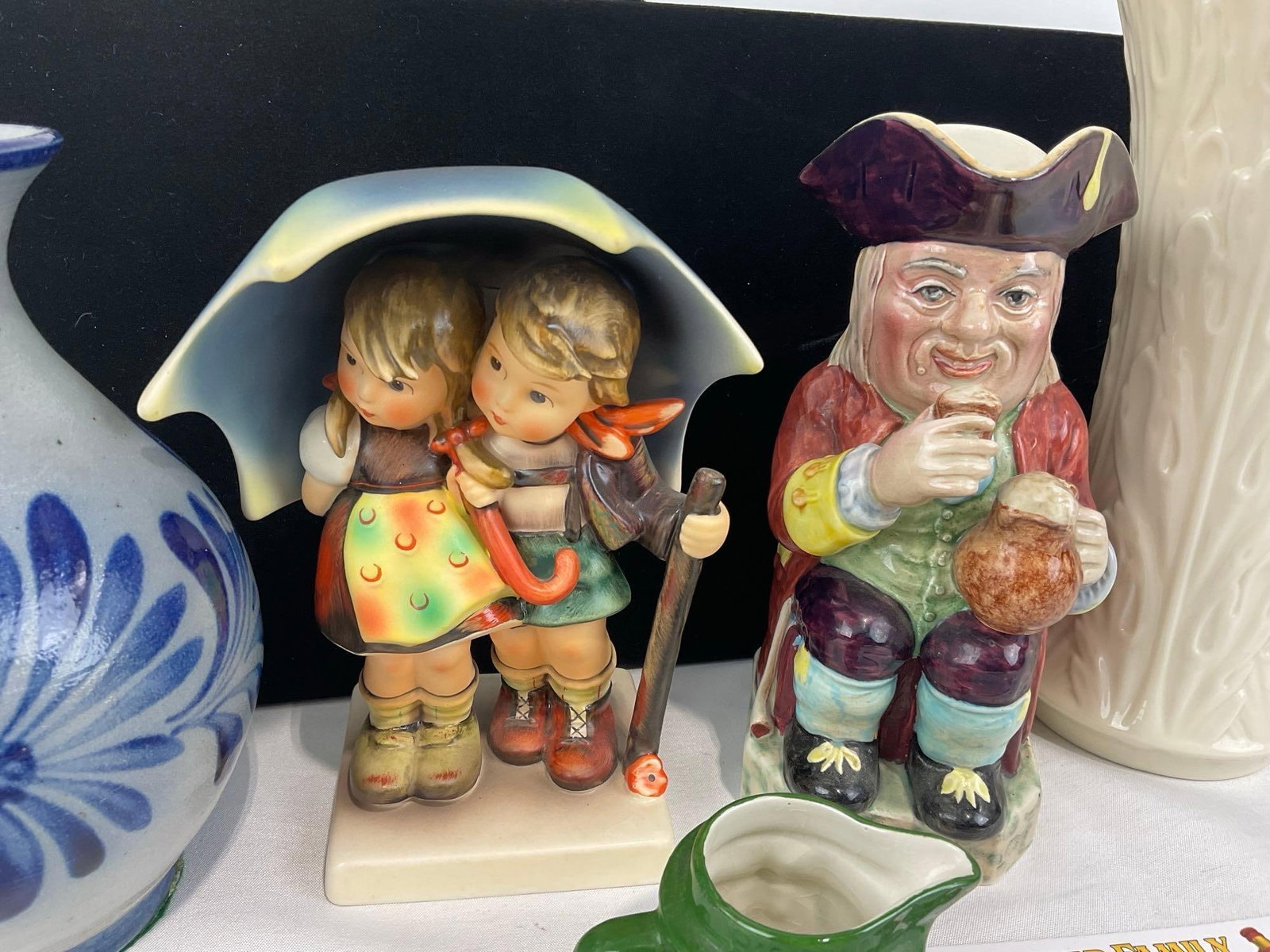 Salt Glazed Vase, Goebel Hummel Figure #71, Toby Philpott Mug & tiny Toby creamer, Lenox Vase - 2