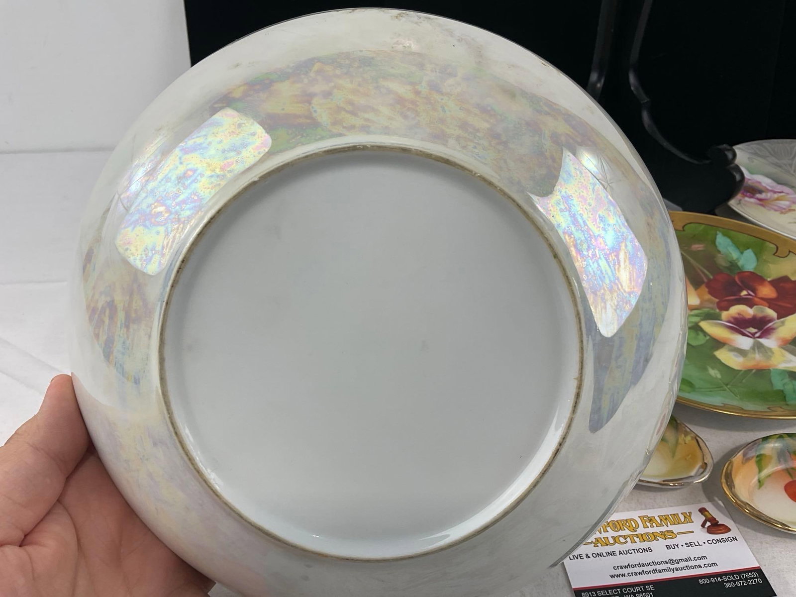 4 Early 20th Century Handpainted Plates, 5 Cherry pattern Spoon Rests, PSAG, Stouffer? & more - 6