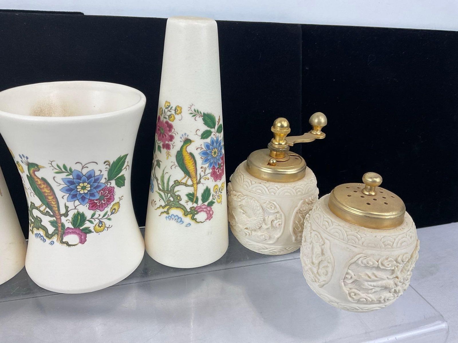 2 Sets of Hand Crank Salt & Pepper Shakers, & Purbeck Ceramics Swanage S&P Shakers & Small Vase - 3
