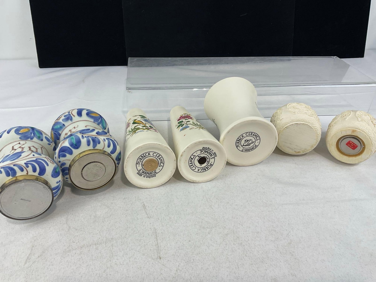 2 Sets of Hand Crank Salt & Pepper Shakers, & Purbeck Ceramics Swanage S&P Shakers & Small Vase - 4
