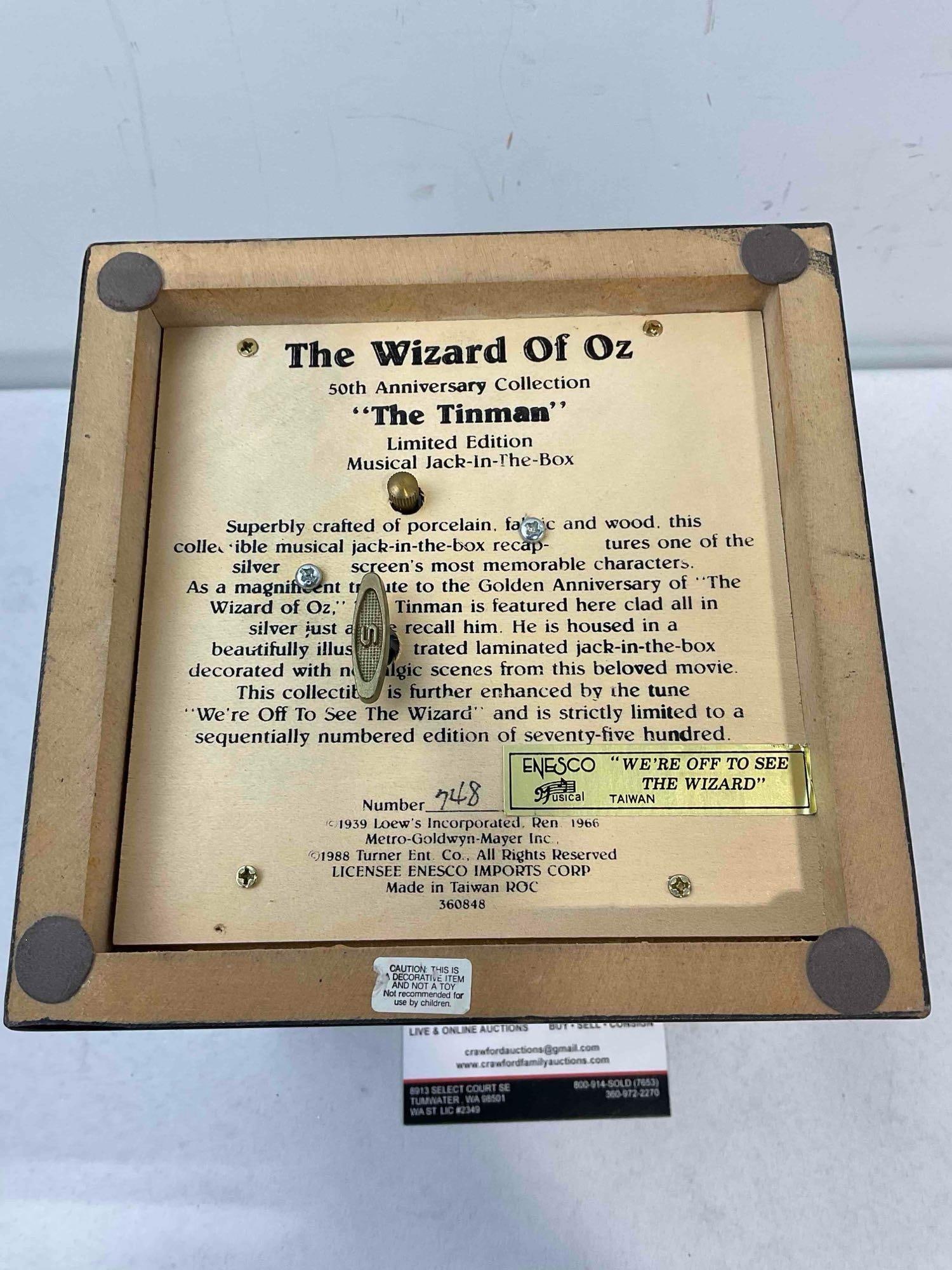 Vintage ENESCO The Wizard of Oz Tin Man Musical Jack-In-The-Box. Ltd. Ed. 748/7500 - 8