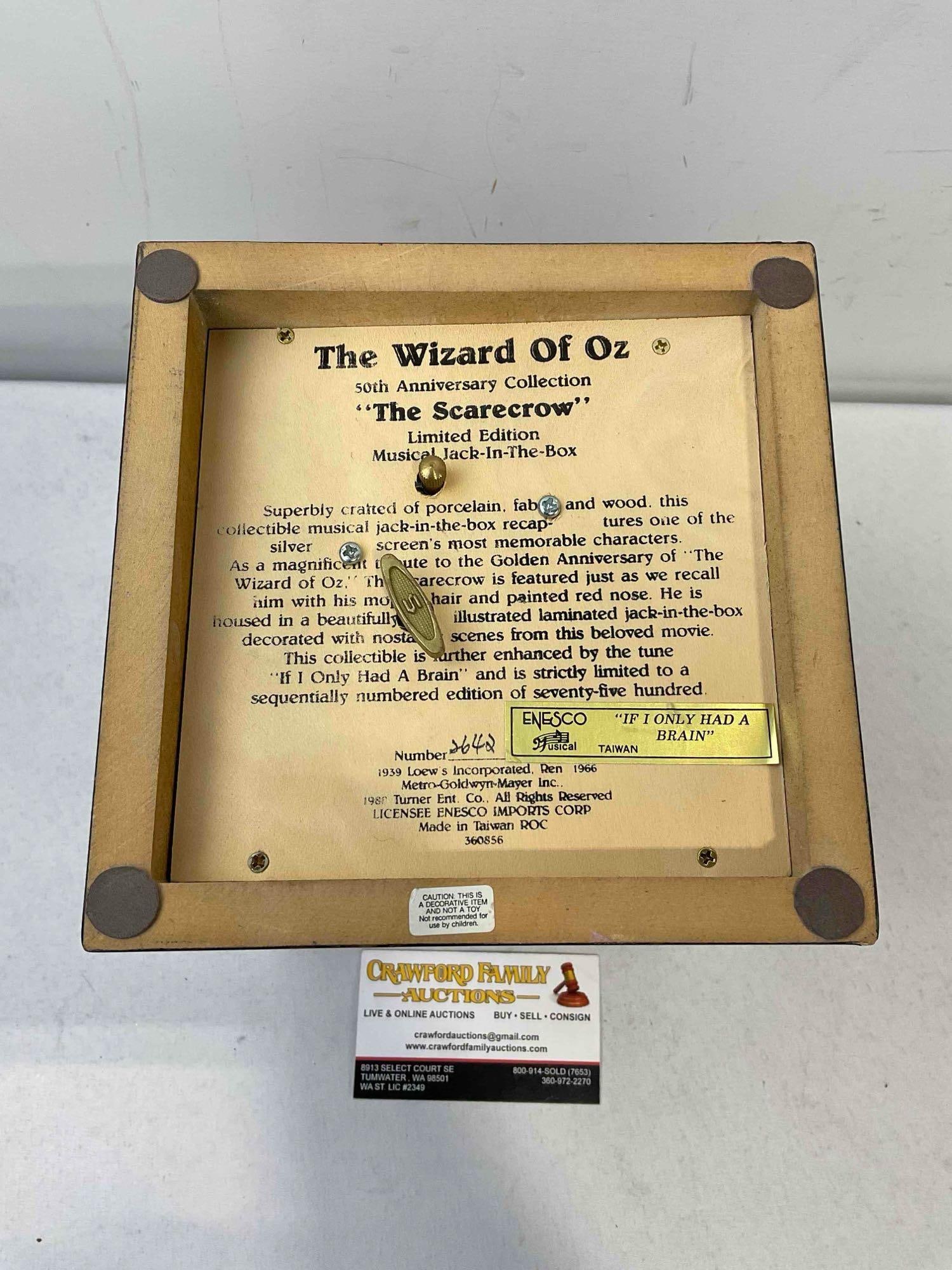 Vintage ENESCO The Wizard of Oz The Scarecrow Musical Jack-In-The-Box. Ltd. Ed. 2642/7500 - 6